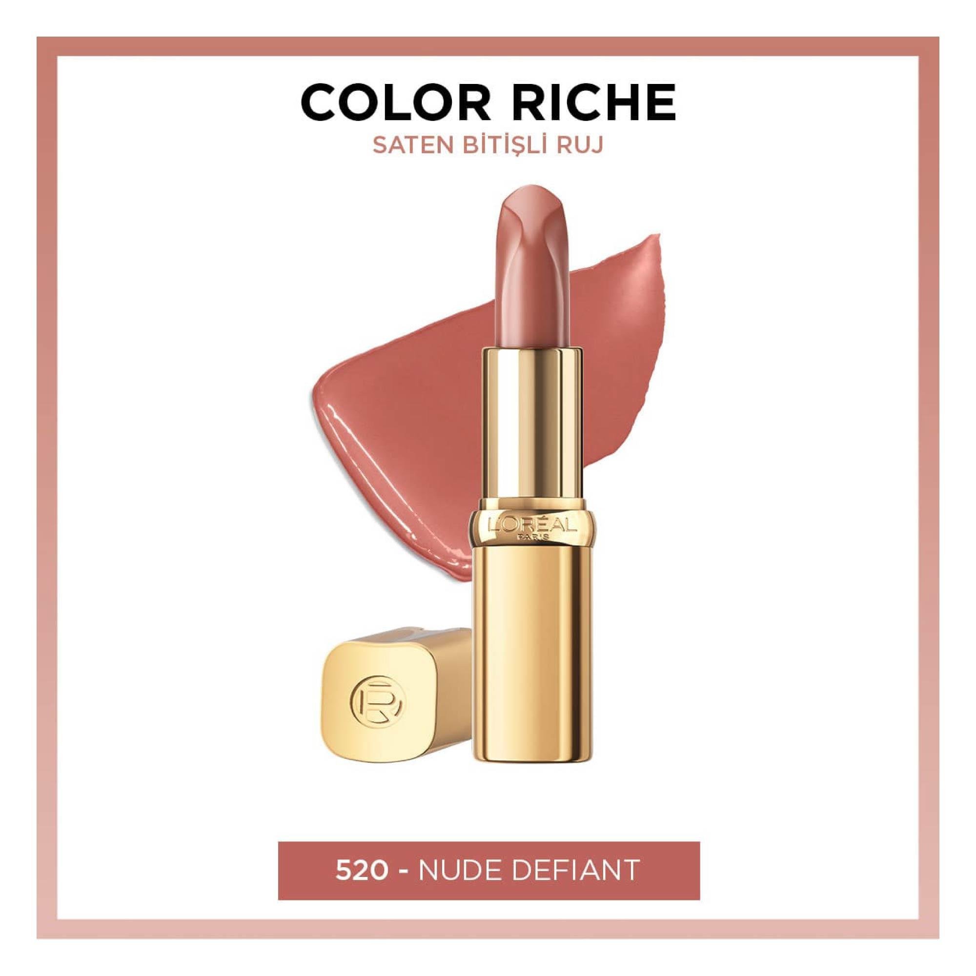 Loreal Paris Color Riche Ruj Nu Defiant No:520