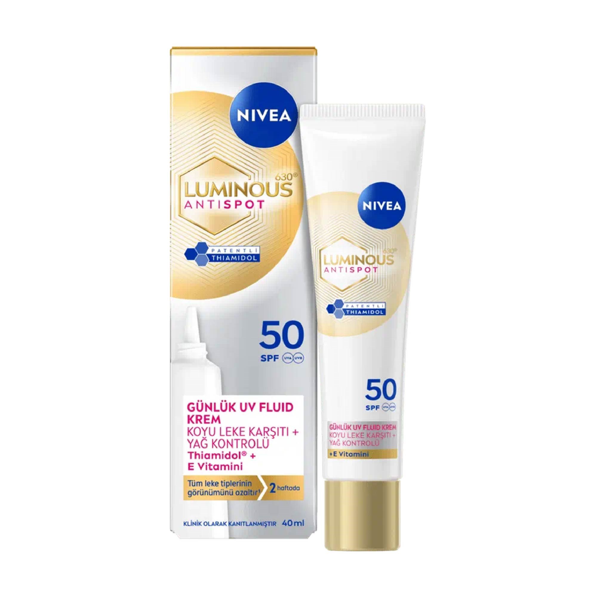 Nivea SPF50 Luminous630 Thiamidol Etkili Leke Karşıtı Güneş Koruyucu Yüz Kremi 40 ml