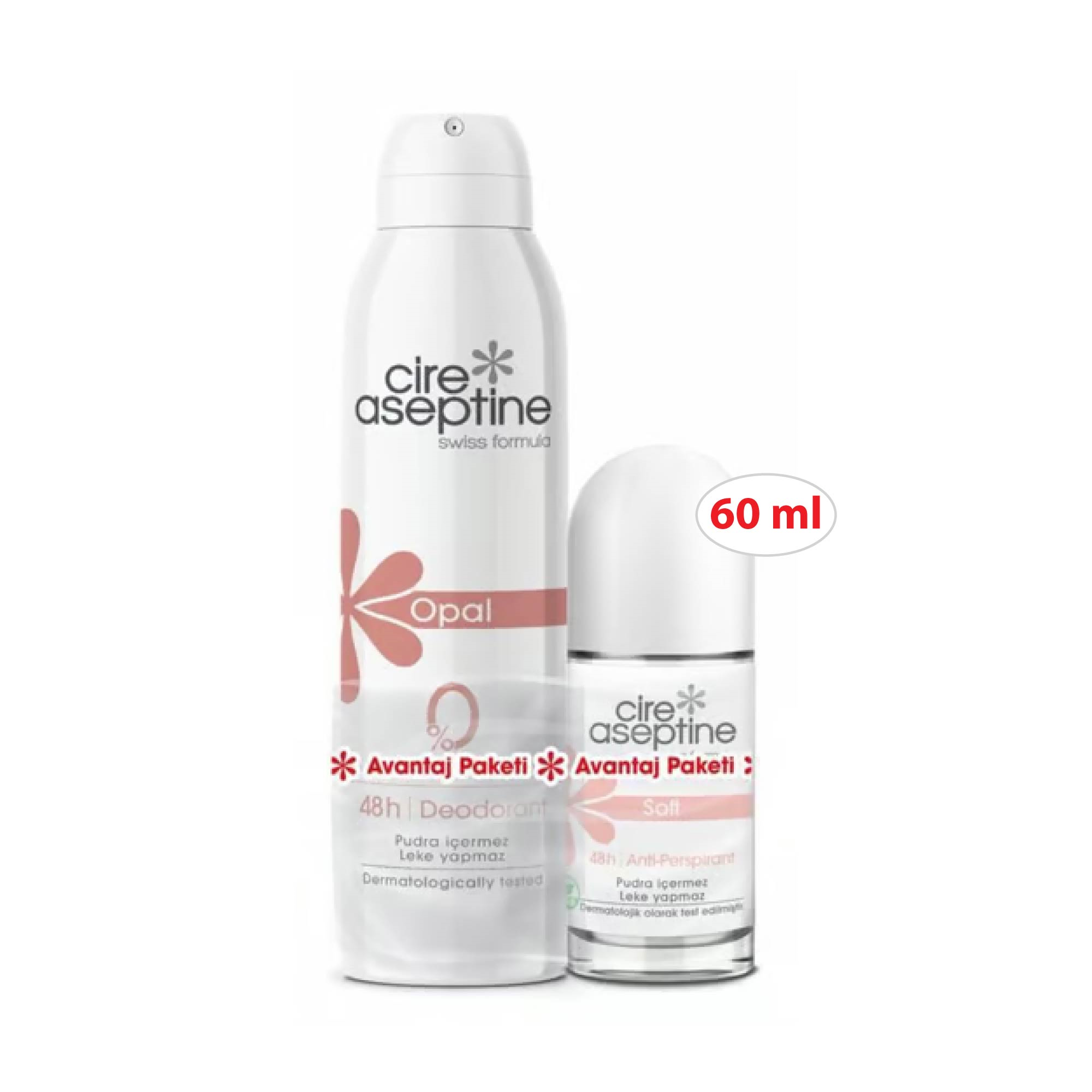 Cire Aseptine Opal Deodorant 150ml + Soft Roll on 60ml