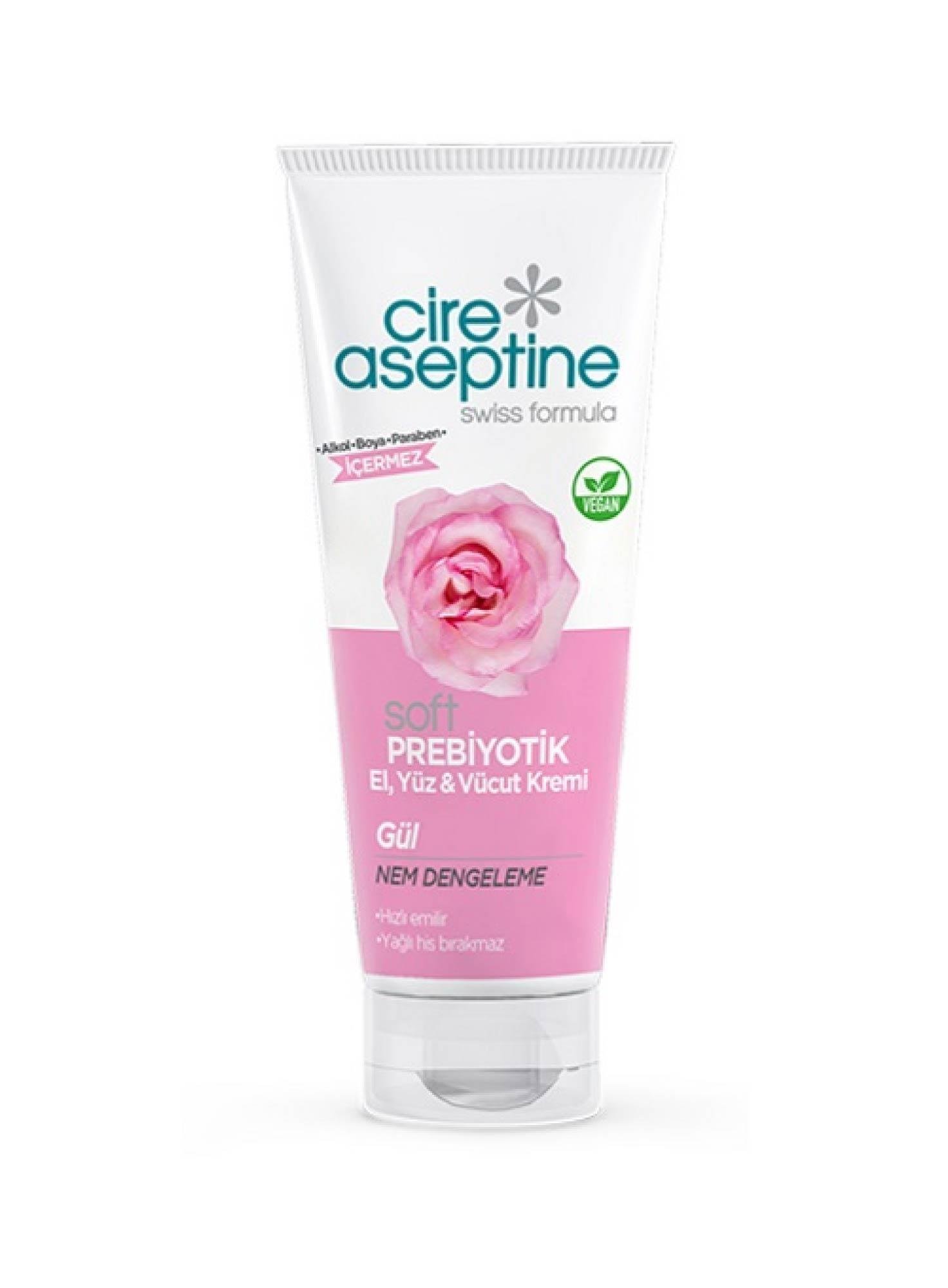 Cire Aseptine Prebiyotik El, Yüz, Vücut Kremi Gül Nem Dengeleme 200 ml