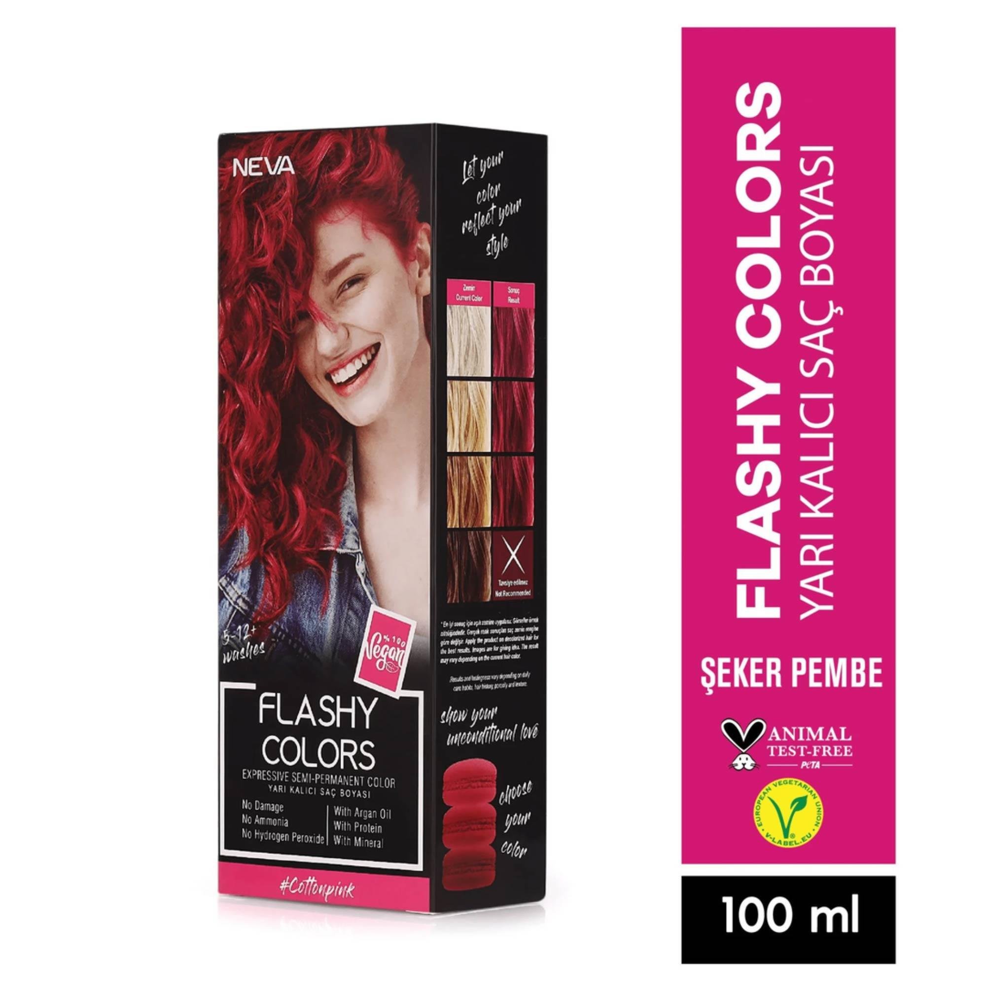 Neva Flashy Colors Yarı Kalıcı Saç Boyası Şeker Pembe 100 ml
