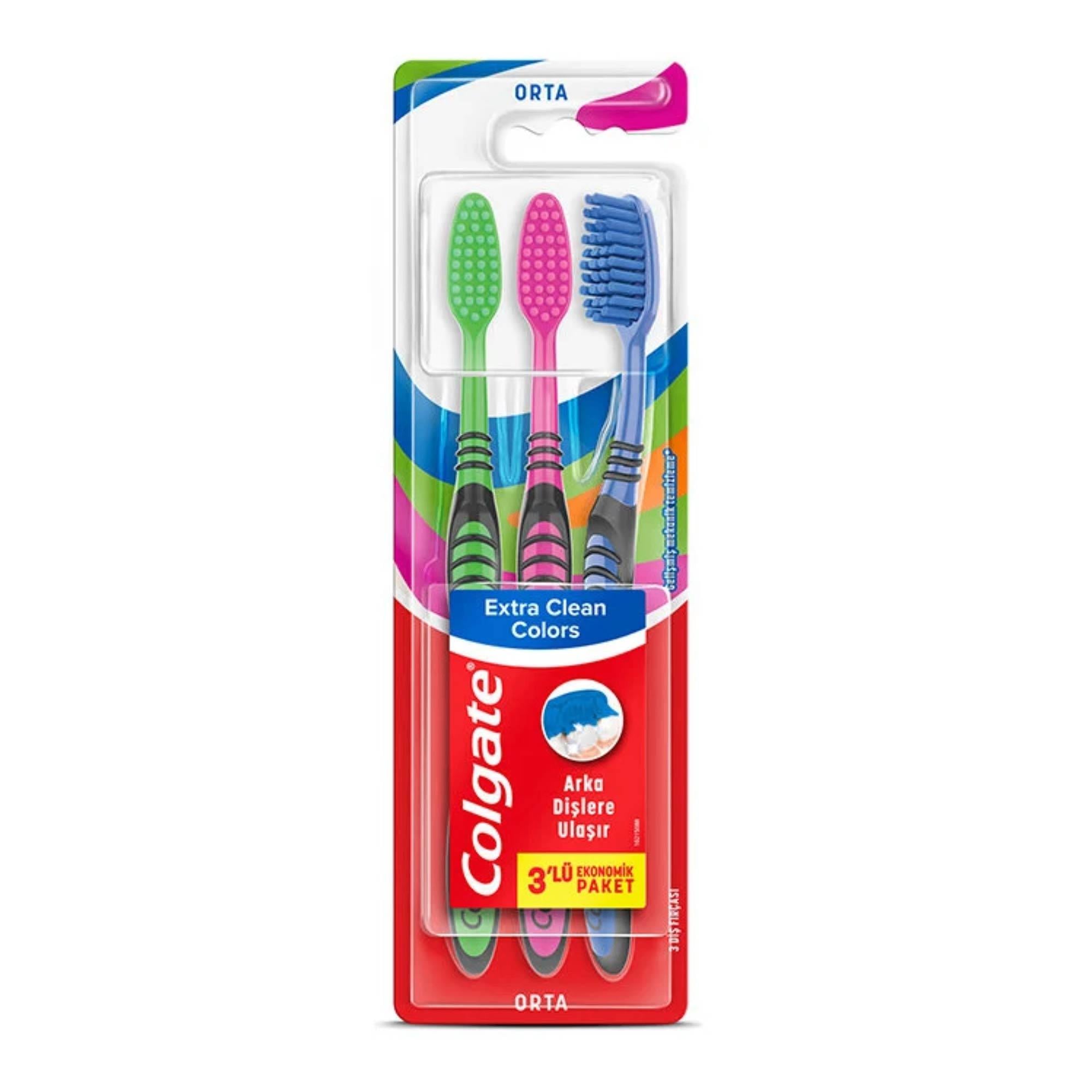 Colgate Extra Clean Colors Diş Fırçası 3 'lü Medium