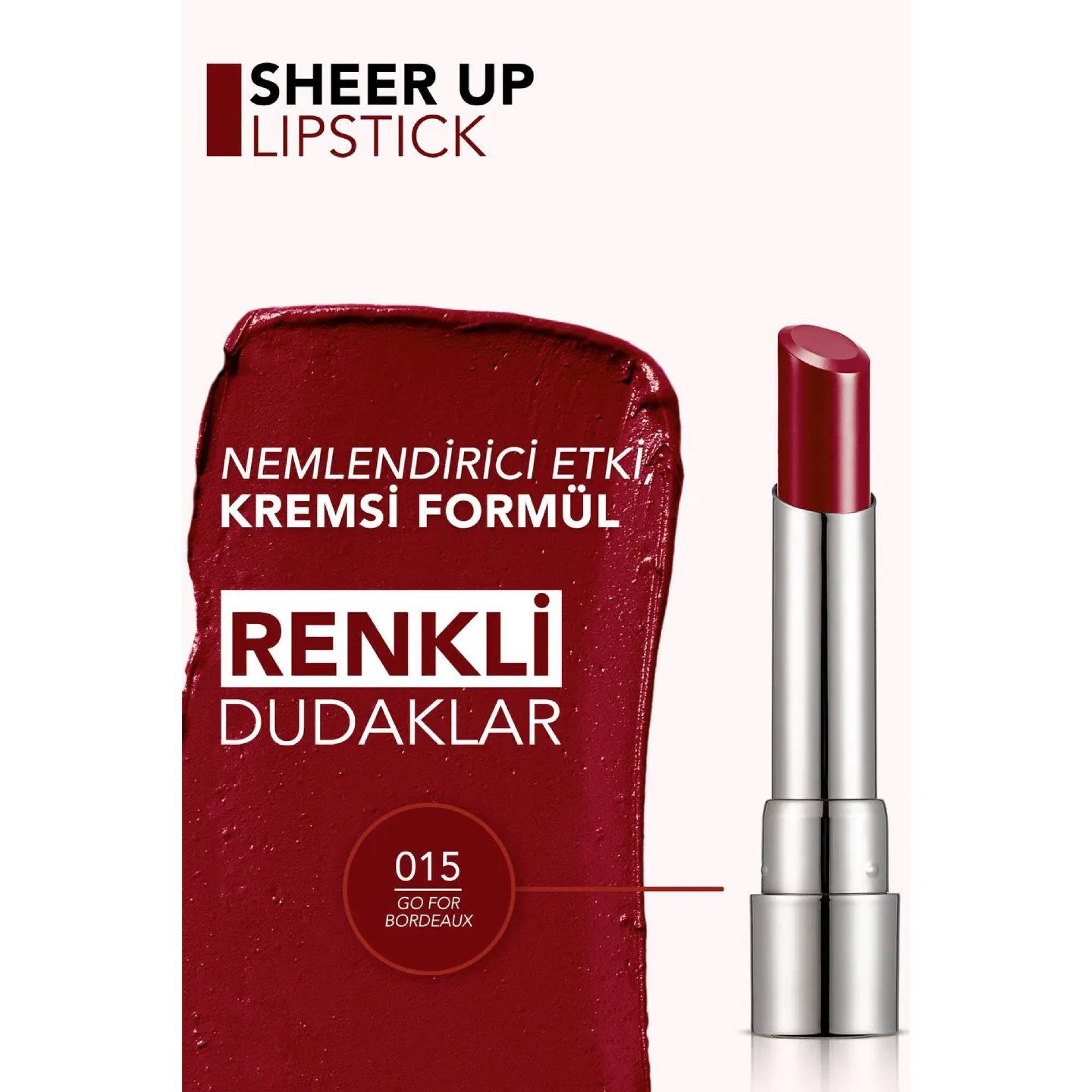 Flormar Sheer Up Lipstick 015 Go For Bordeaux