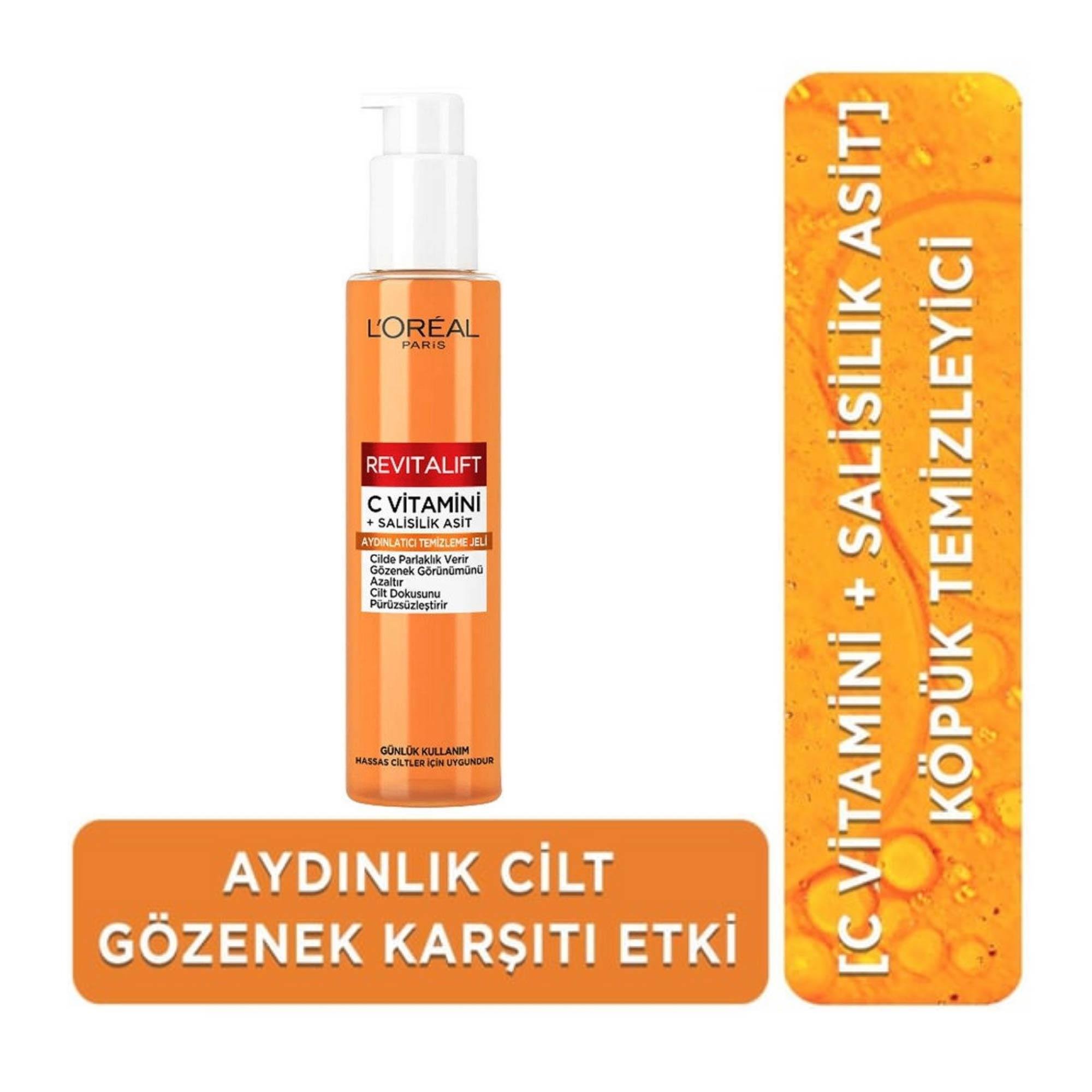 Loreal Paris Revitalift Aydınlatıcı Temizleme Jeli C Vitamini + Salisilik Asit  150 ml