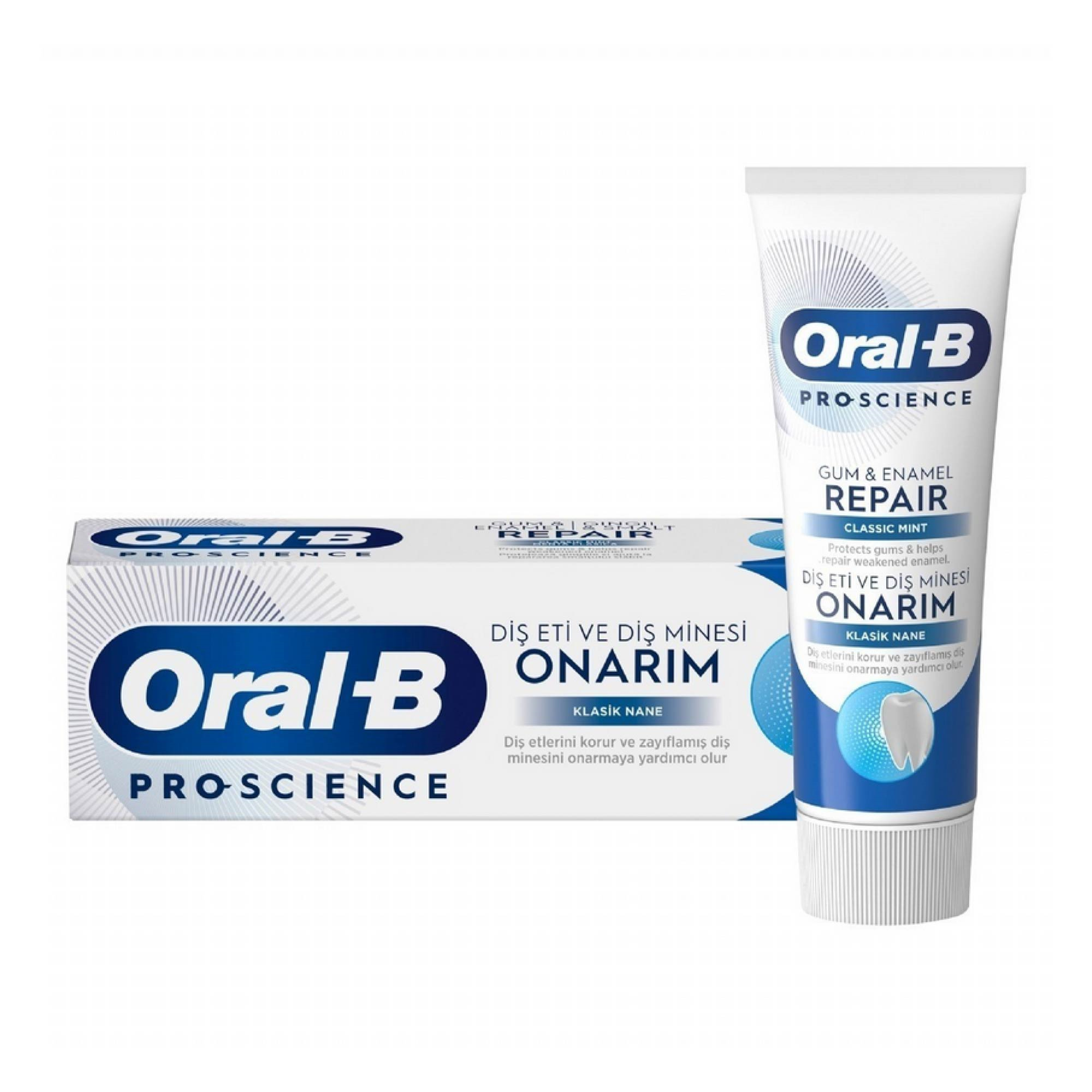 Oral-B Pro-Science Diş Eti ve Diş Minesi Onarım Klasik Nane Diş Macunu 75 ml