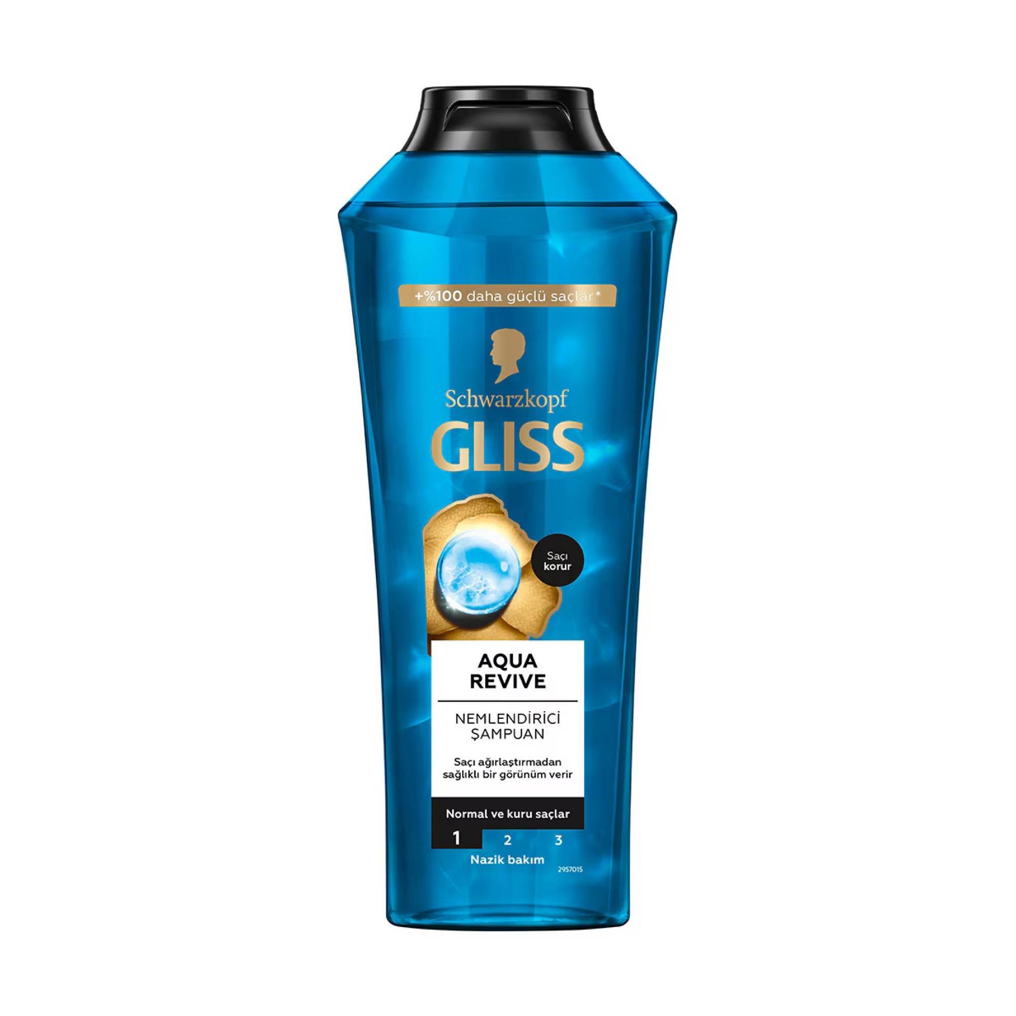 Gliss Aqua Revive Nemlendirici Şampuan Hyaluron ve Deniz Yosunu Özü ile 400 ml