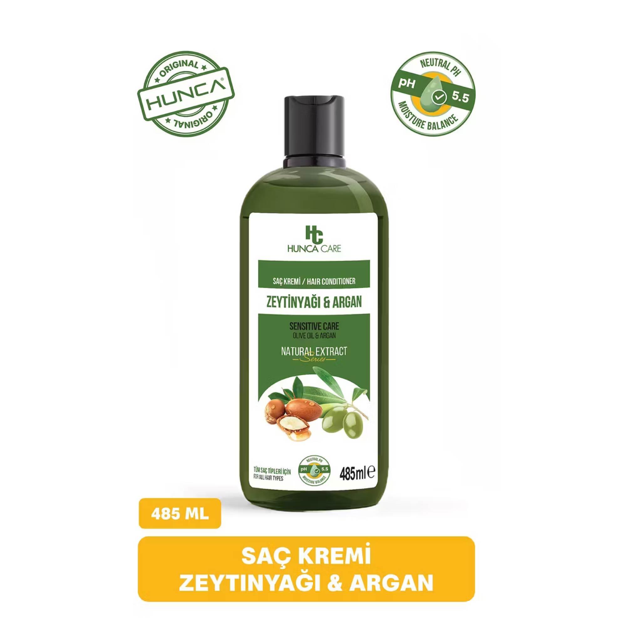 Hunca Care Zeytinyağlı Ve Argan Yağlı Saç Kremi 485 ml