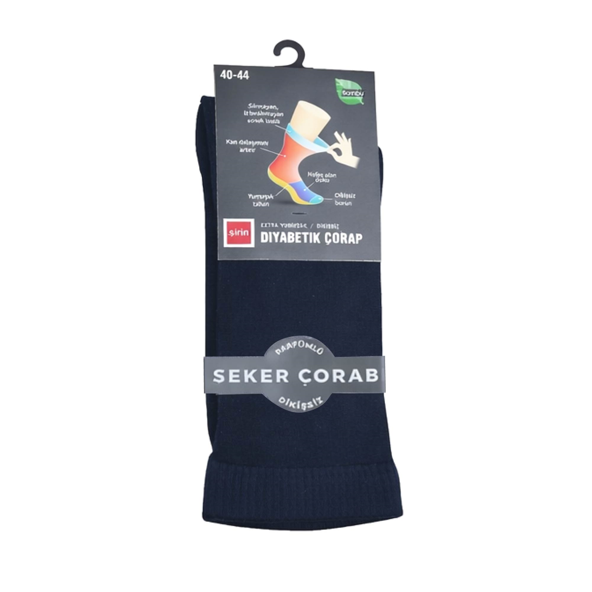 Şirin Bambu Erkek Antrasit Diyabetik Çorap  Parfümlü Dikişsiz Şeker Çorabı