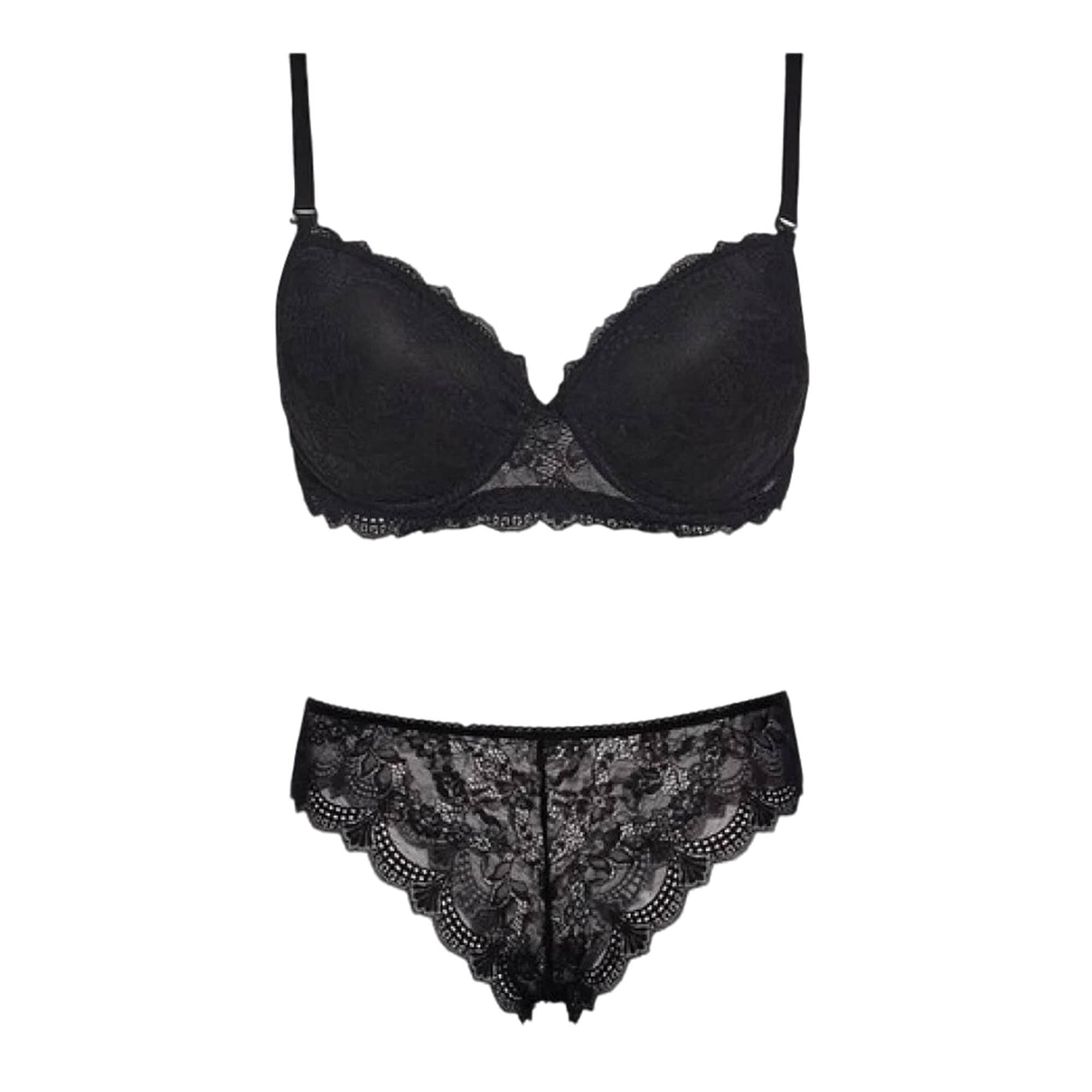 Emily Rose Dolgusuz Dantelli Sütyen Takım 85B Siyah