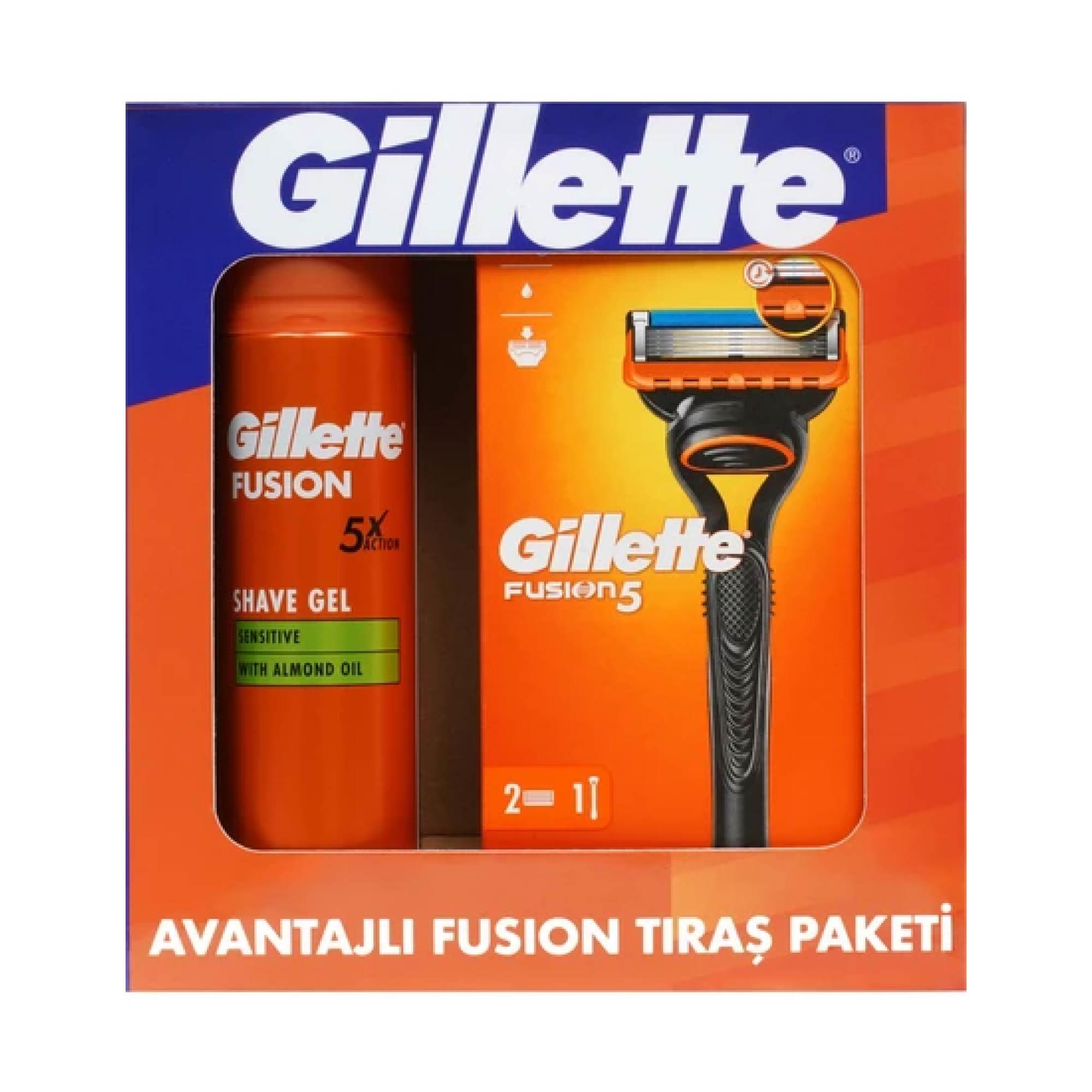 Gillette Fusion 5 Tıraş Makinesi + 2 Yedek Tıraş Bıçağı + 200 Ml Tıraş Jeli