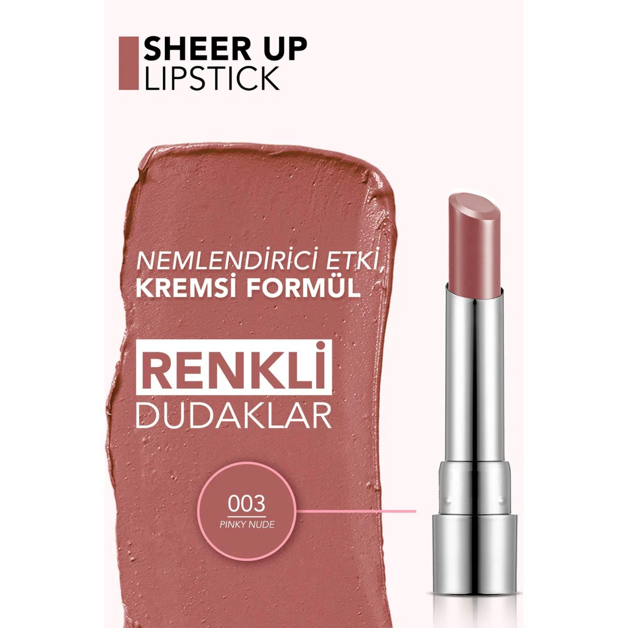 Flormar Sheer Up Lipstick 003 Pinky Nude