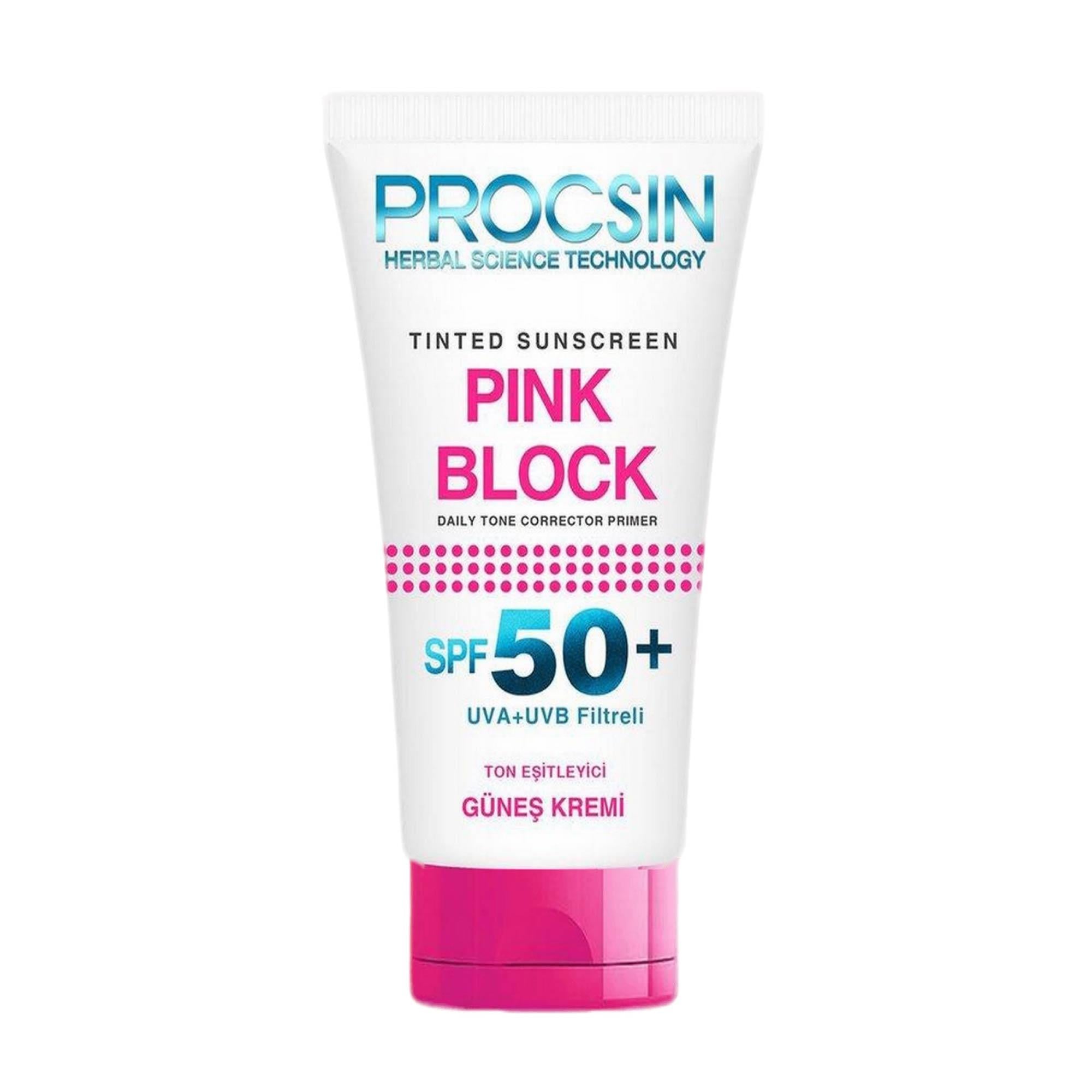 Procsin Güneş Kremi Pink Block Ton Eşitleyici Spf +50 Yüz  50ml