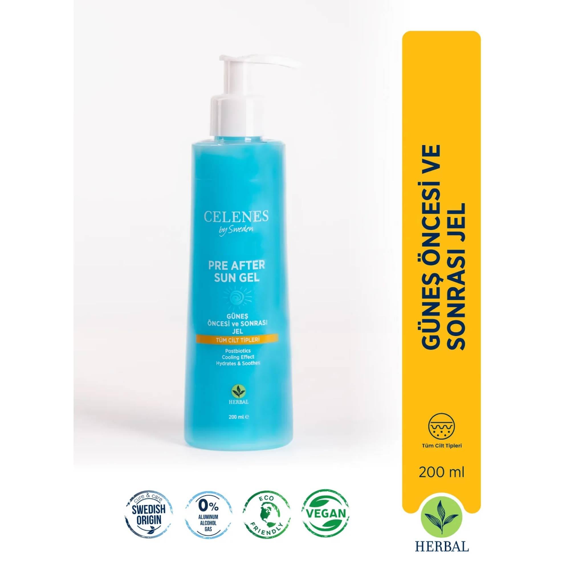 Celenes Herbal Güneş Öncesi Ve Sonrası Nemlendirici&Ferahlatıcı Jel 200 ml 