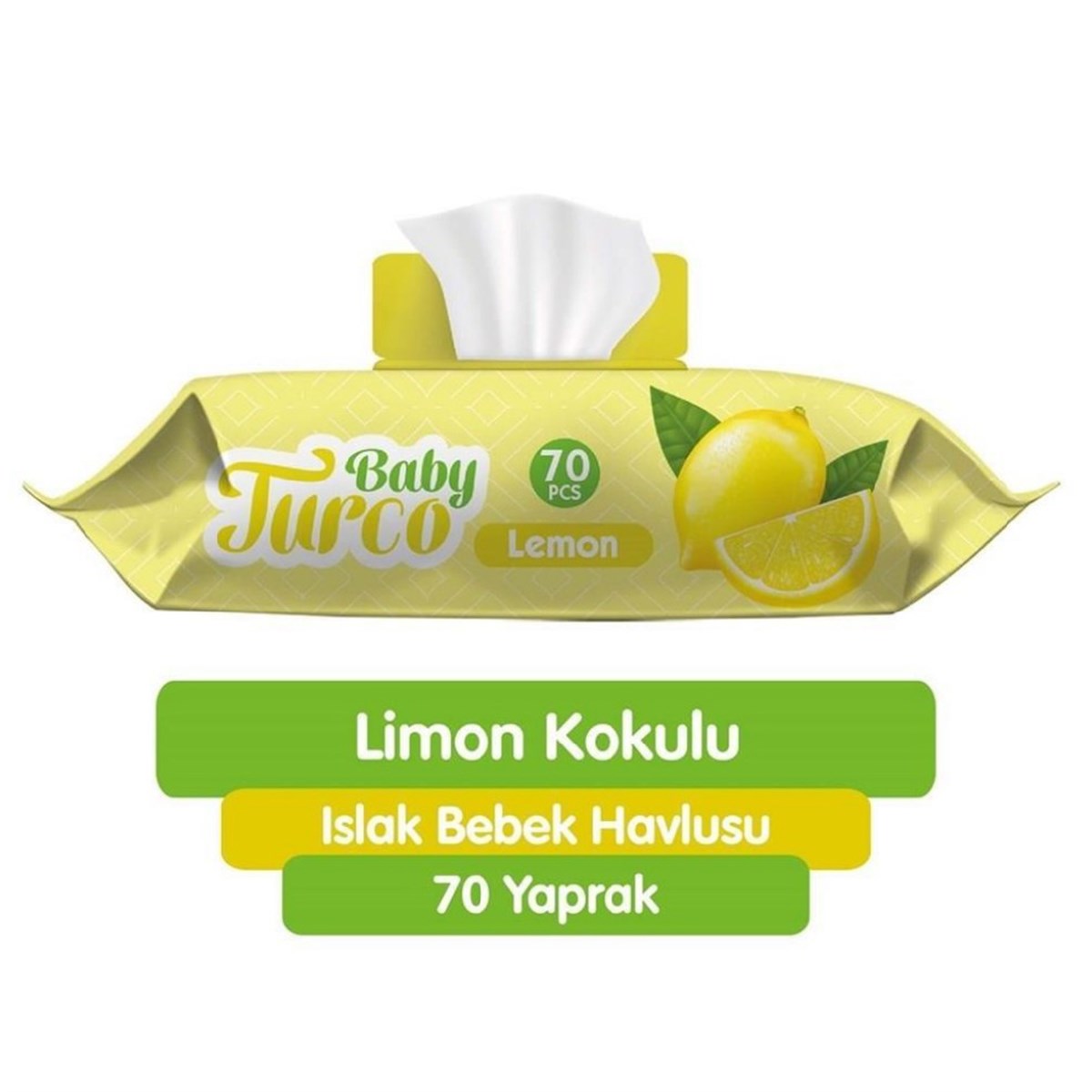 Baby Turco Islak Mendil Baby Wet Wipes Limon 70'li