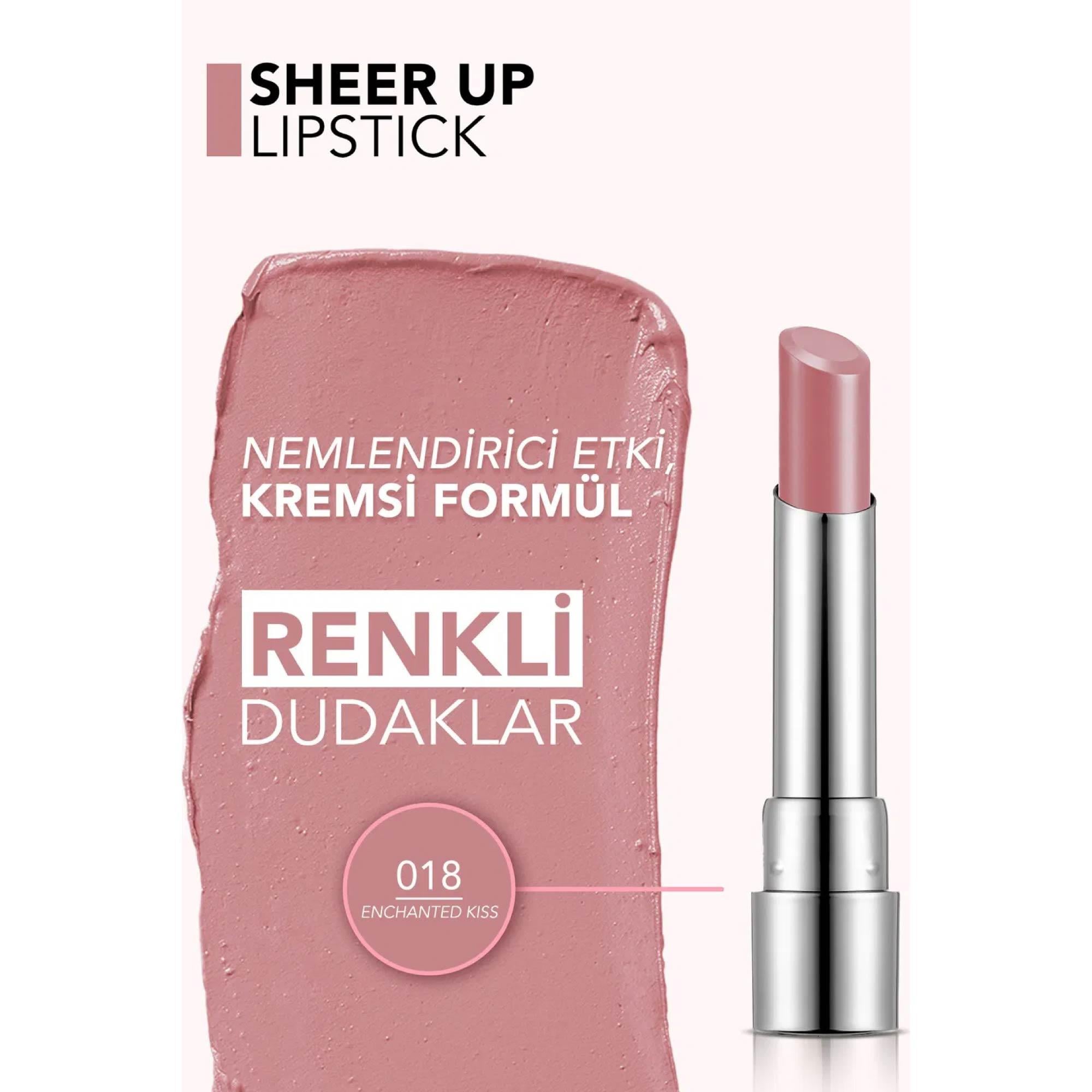 Flormar Sheer Up Lipstick 018 Enchanted Kiss