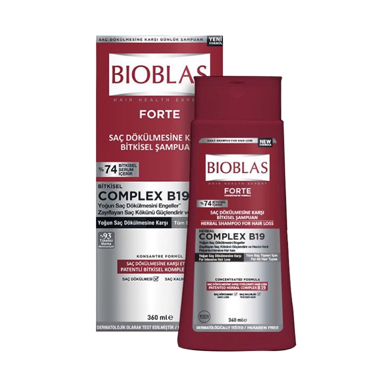 Bioblas Şampuan Forte Complex B19 Yoğun Saç Dökülmelerine Karşı Bitkisel 360ml