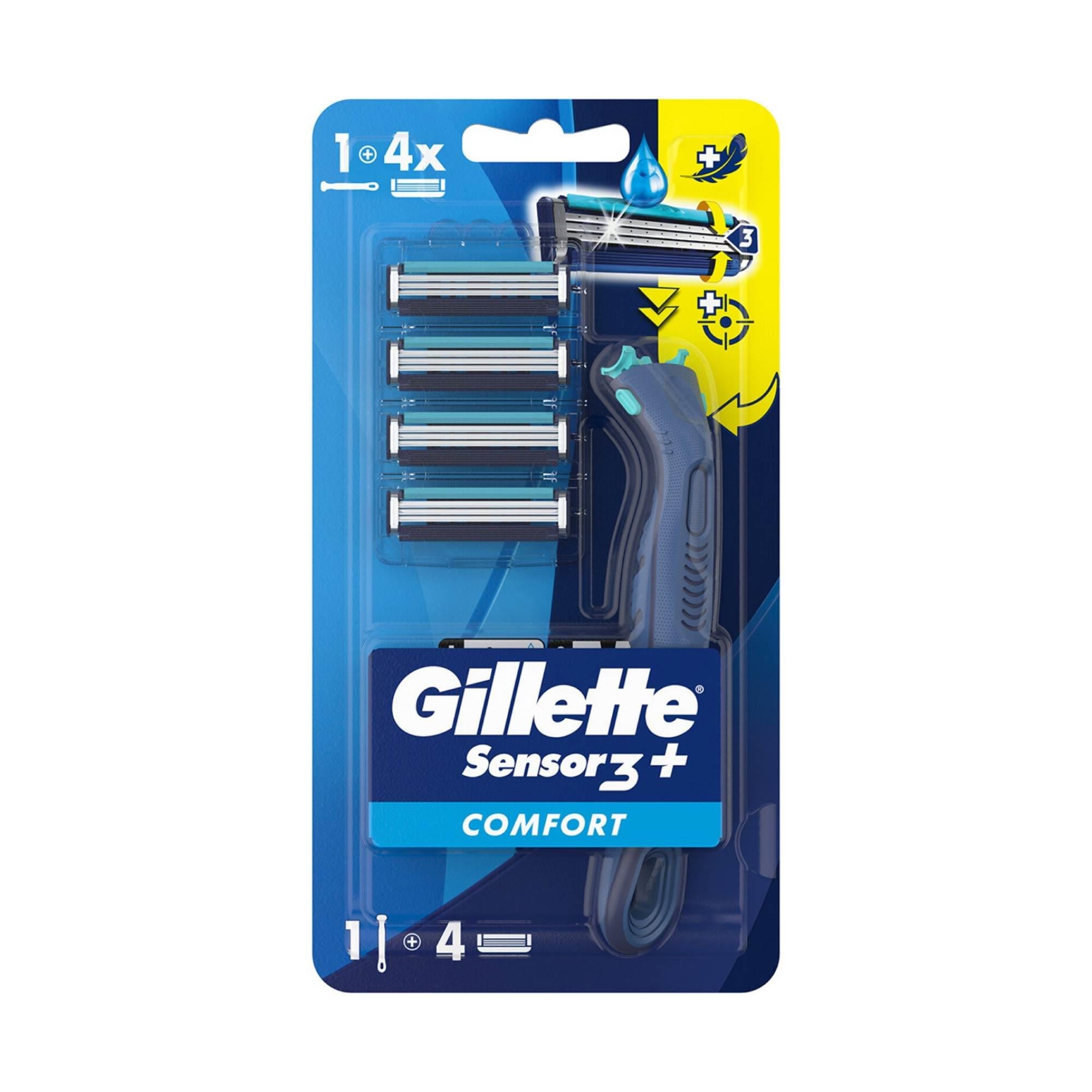 Gillette Sensor3+ Comfort 4'lü Yedek Bıçağı Başlıklı Tıraş Makinesi