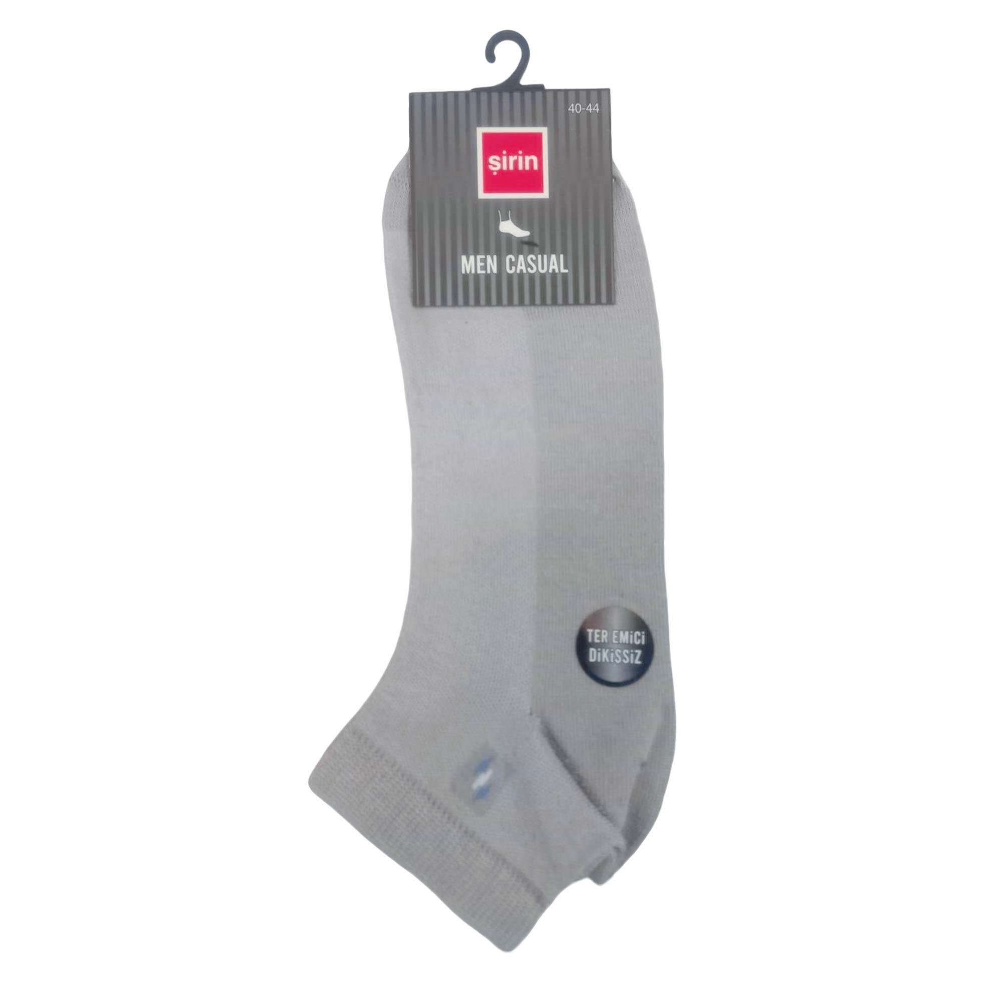 Şirin Patik Casual Ter Emici Dikişsiz Çorap Gri Erkek 7090