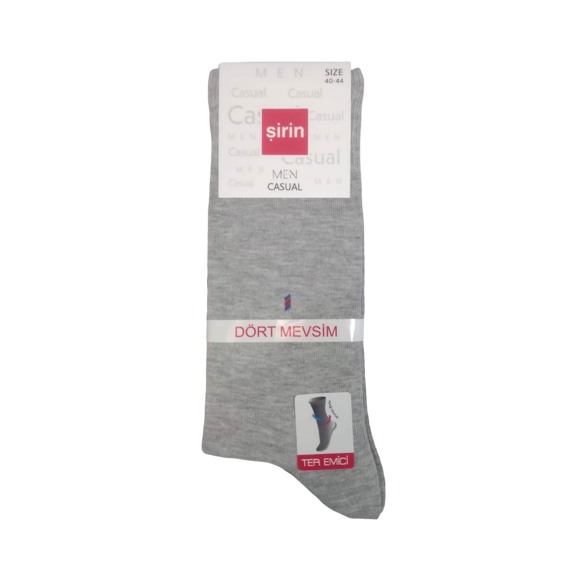 Şirin Soket Casual Dört Mevsim Ter Emici Çorap Gri Erkek 7150