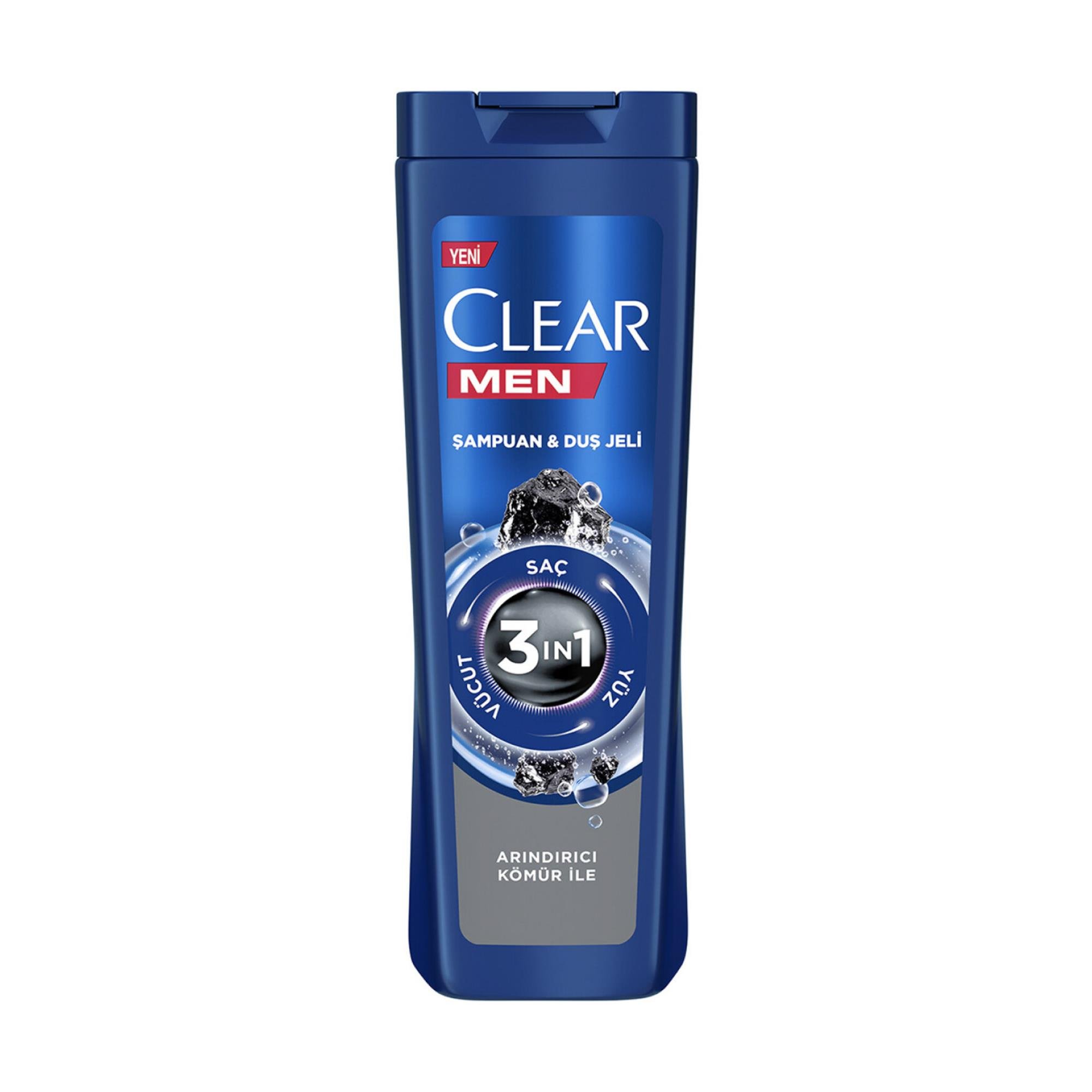Clear Men Şampuan & Duş Jeli 3in1 Arındırıcı Kömür 350 ml
