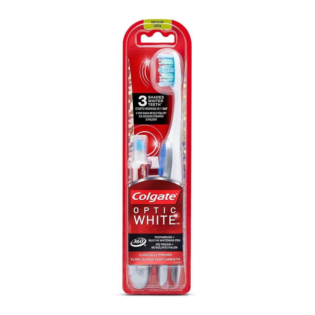 Colgate 360 Optic White Diş Fırçası+Beyazlatıcı Kalem - Platin