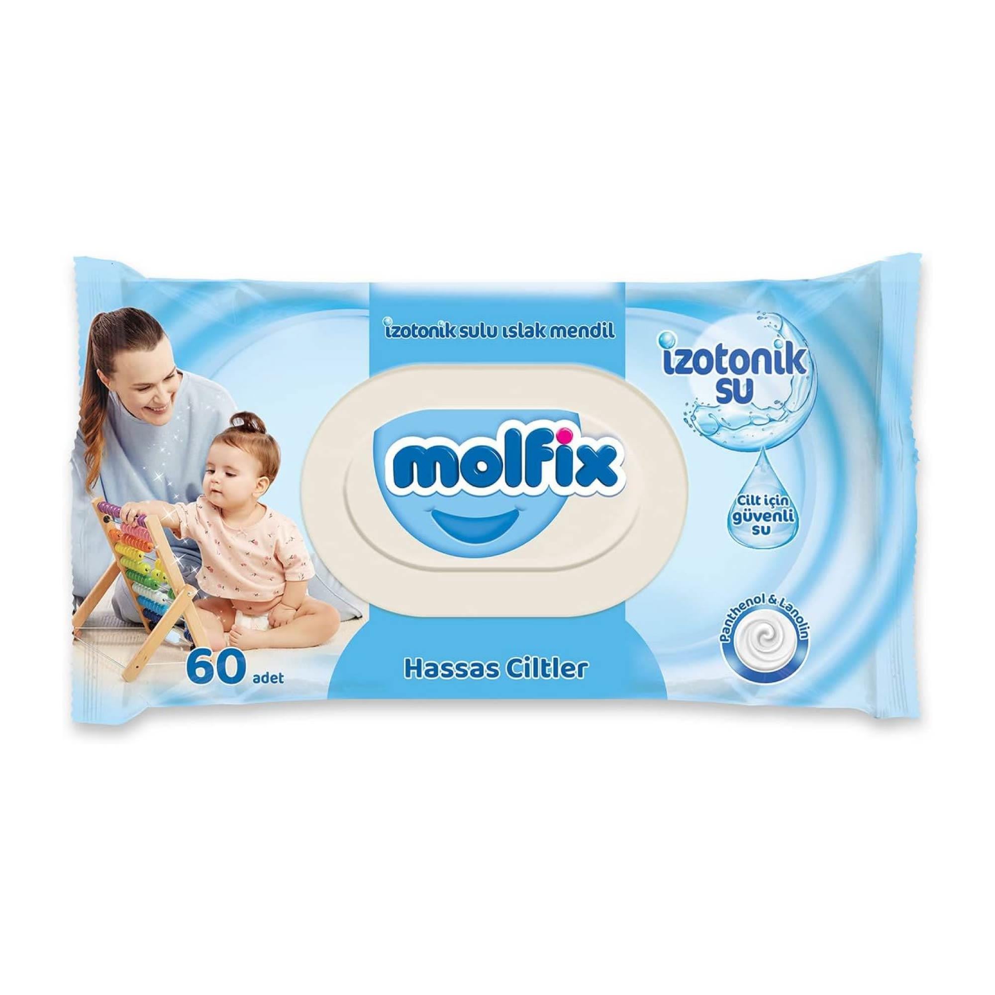 Molfix İzotonik Sulu Islak Mendil Hassas Ciltler60'lı 