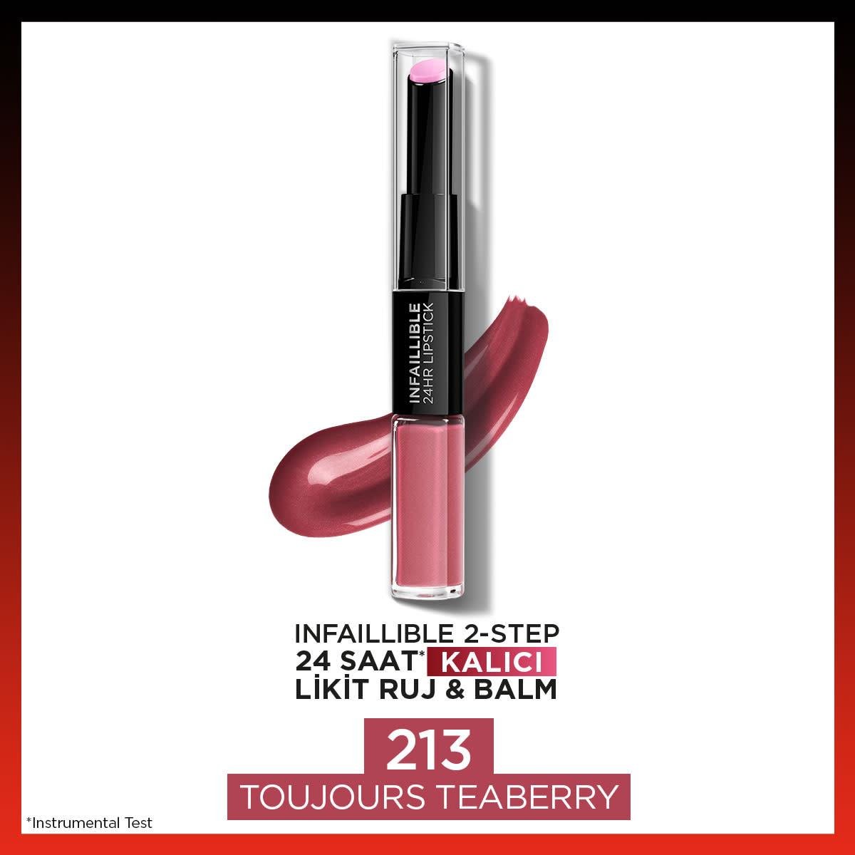 Loreal Paris Infailible 24 Hr Kalıcı Likit Ruj & Balm 213 Toujours Teaberry