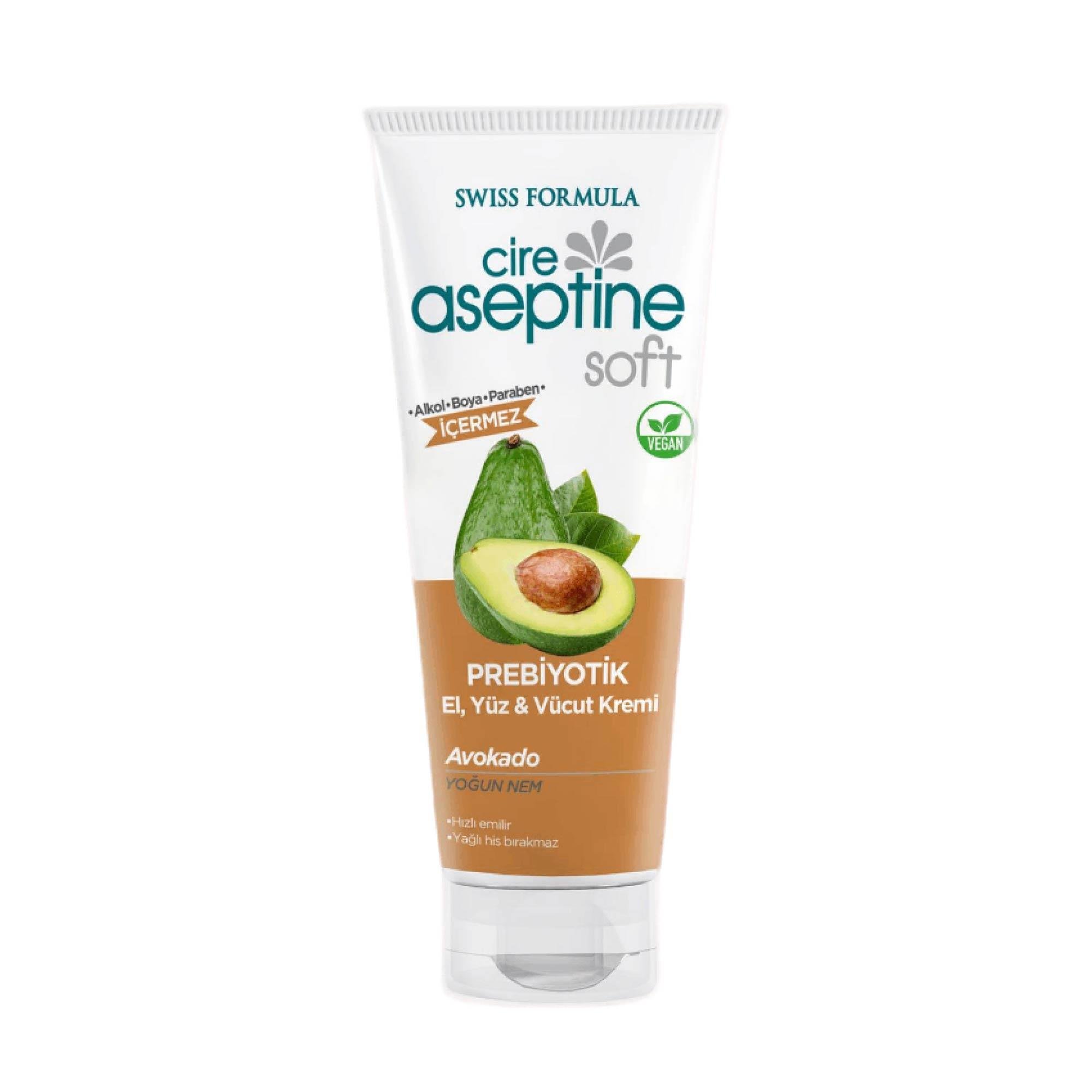 Cire Aseptine Prebiyotik El,Yüz,Vücut Kremi Avokado Yoğun Nem  75 ml 