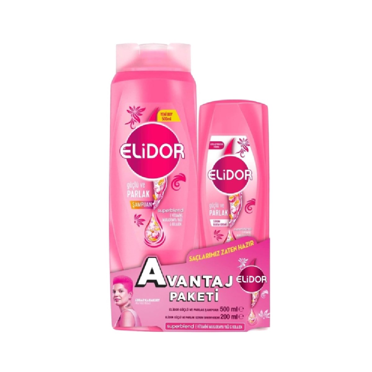 Elidor Şampuan Güçlü ve Parlak 500ml + Elidor Güçlü ve Parlak Bakım Kremi 200ml Avantaj Paket 