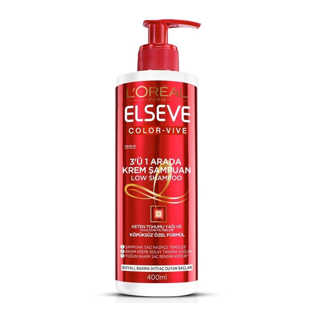 Elseve Color-Vive 3'ü 1 Arada Krem Şampuan 400ml - Platin