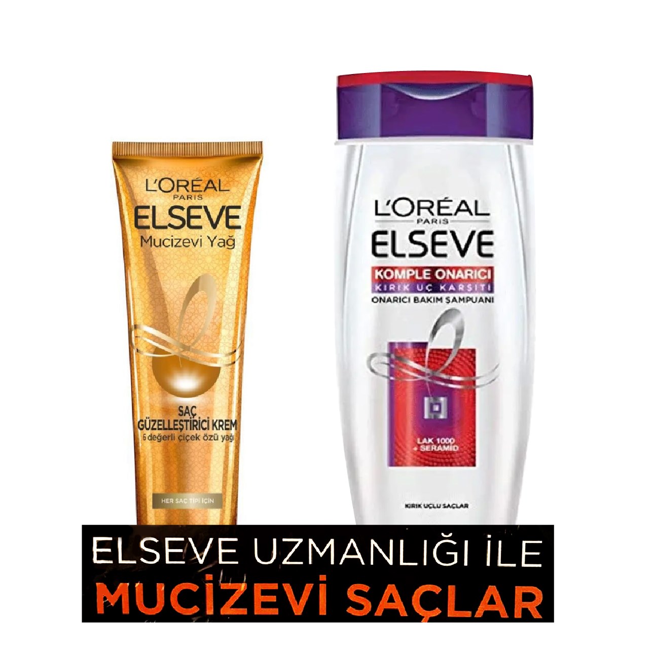 Elseve Mucizevi Yağ Saç Güzelleştirici Krem 150 ml +Elseve Şampuan Komple  Onarıcı Kırık Uç Karşıtı 360 ml- Platin