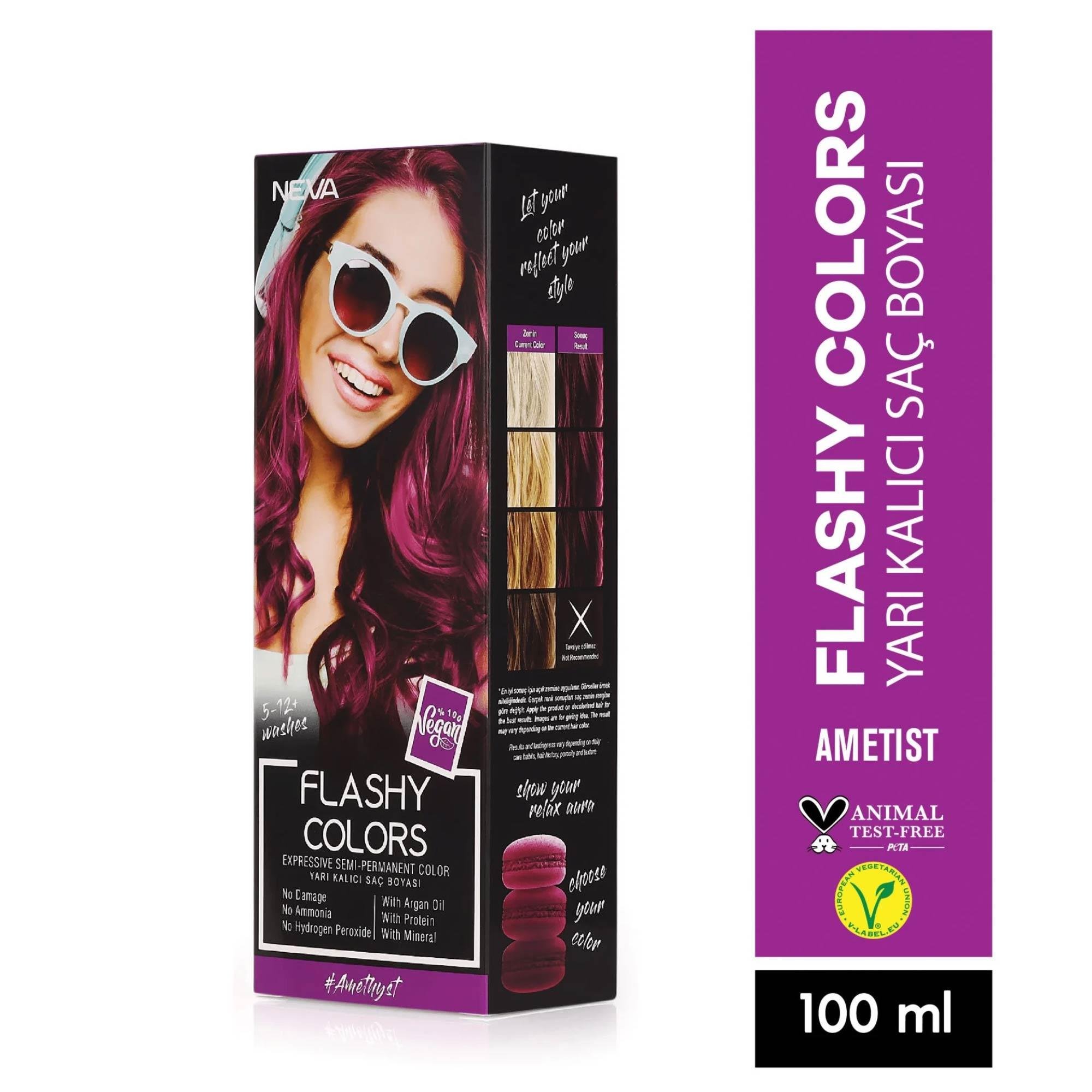 Neva Flashy Colors Yarı Kalıcı Saç Boyası Amethyst 100ml