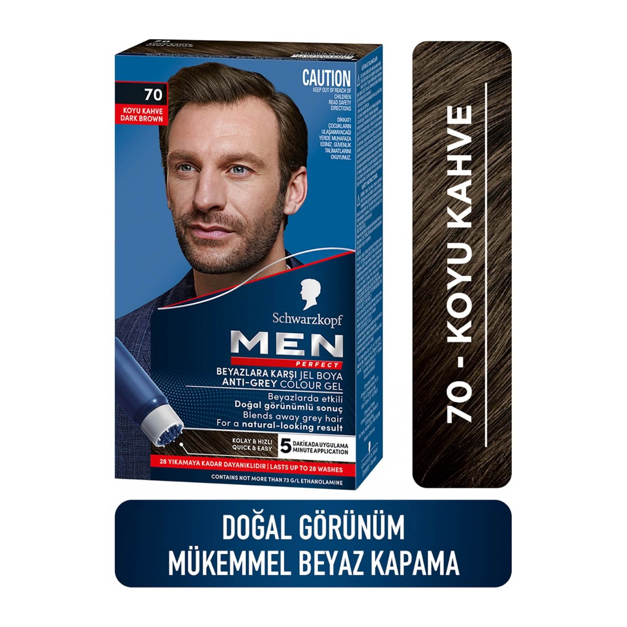 Schwarzkopf Men Perfect Beyazlara Karşı Jel Boya 70 Koyu Kahve