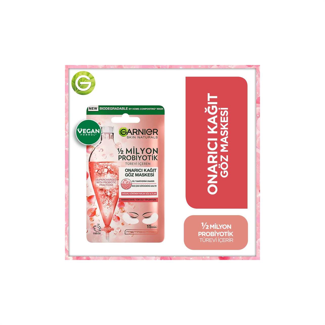 Garnier 1/2 Milyon Probiyotik Türevi İçeren Onarıcı Kağıt Göz Maskesi