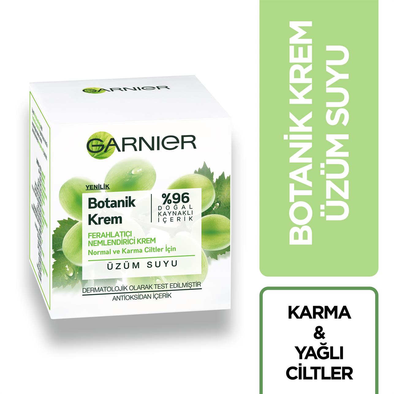 Garnier Botanik Krem Normal Ve Karma Ciltler İçin Ferahlatıcı Nemlendirici Krem  Üzüm Suyu 50 ml - Platin