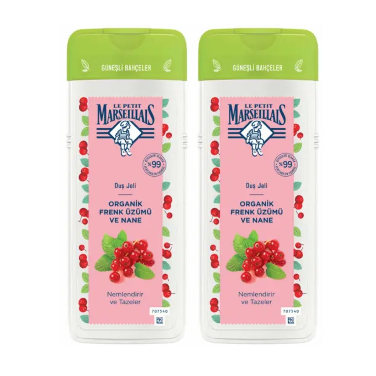 Le Petit Marseillais Duş Jeli Organik Frenk Üzümü ve Naneli 400ml+400ml