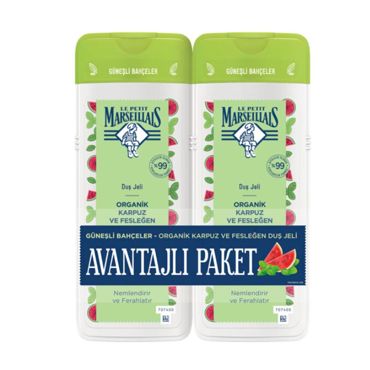Le Petit Marseillais Duş Jeli Organik Karpuz ve Fesleğen 400ml+400ml