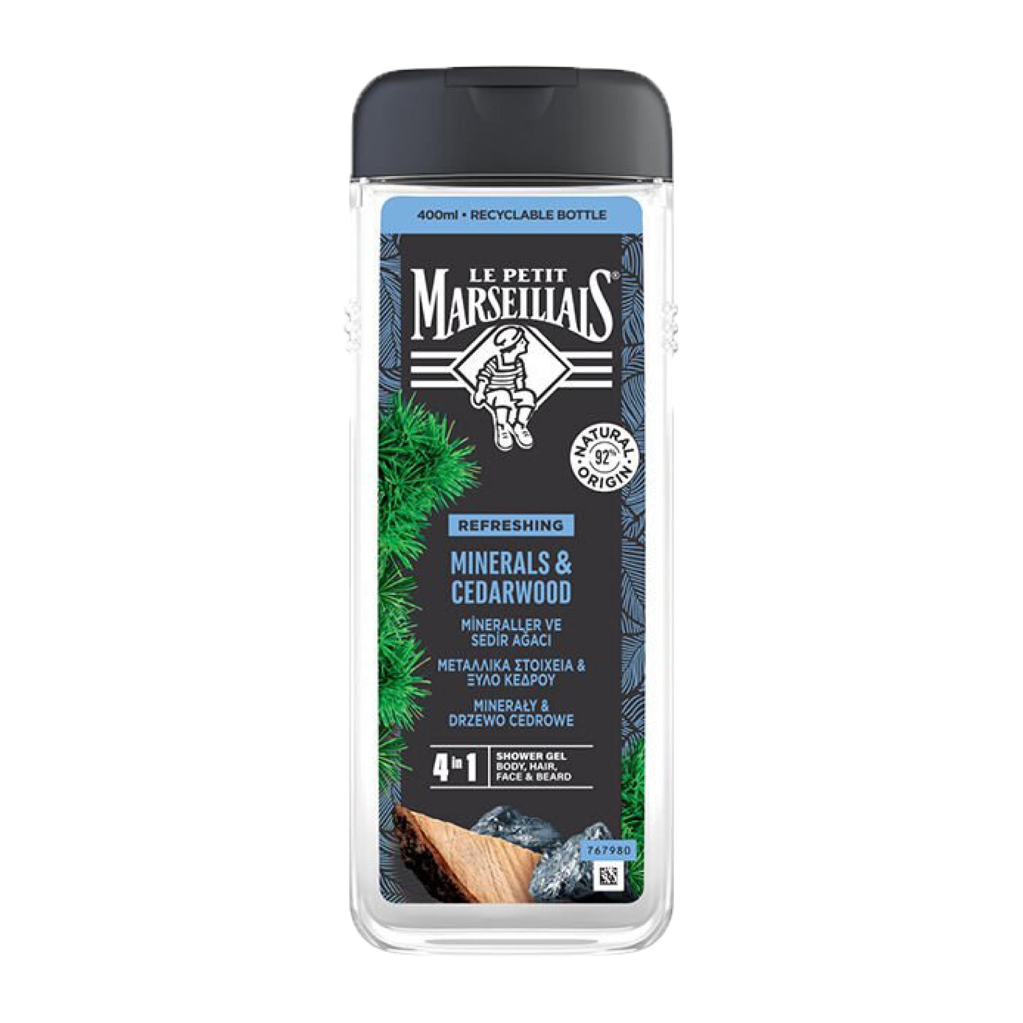 Le Petit Marseillais Nature For Men Mineraller Ve Sedir Ağacı Duş Jeli & Şampuan 400 ml 