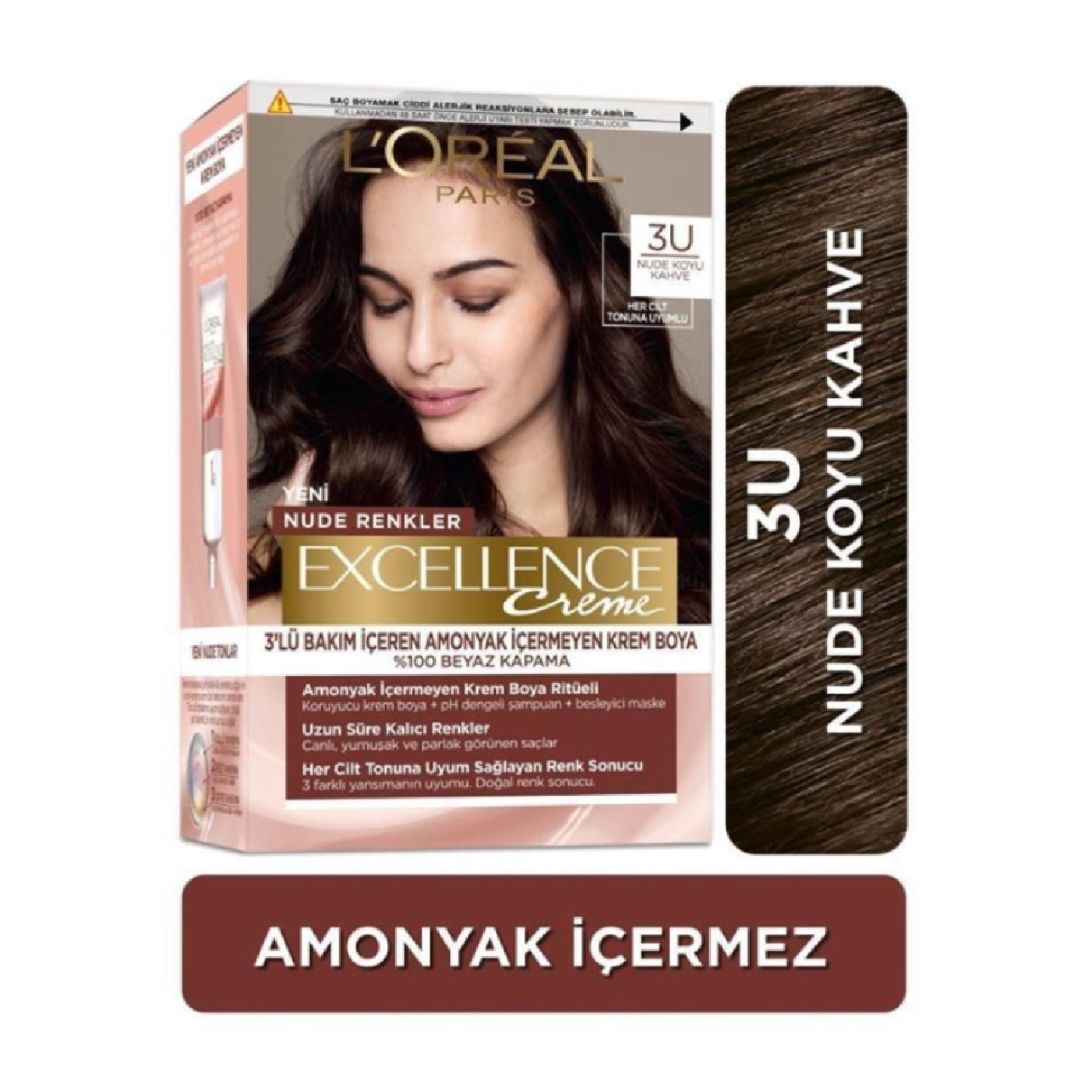 Loreal Paris Excellence Nude Renkler Creme Set Boya 3U Nude Koyu Kahve 