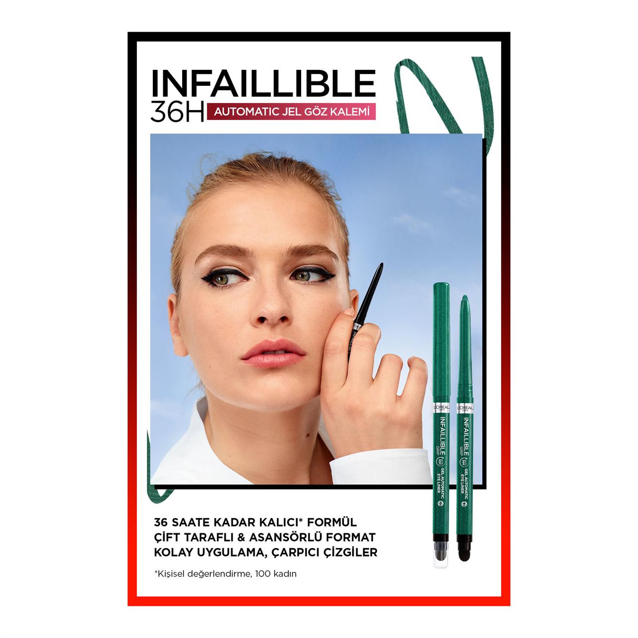 Loreal Paris Gel Infaillible Auto Liner Eyeliner Emerald Green 008 - Platin