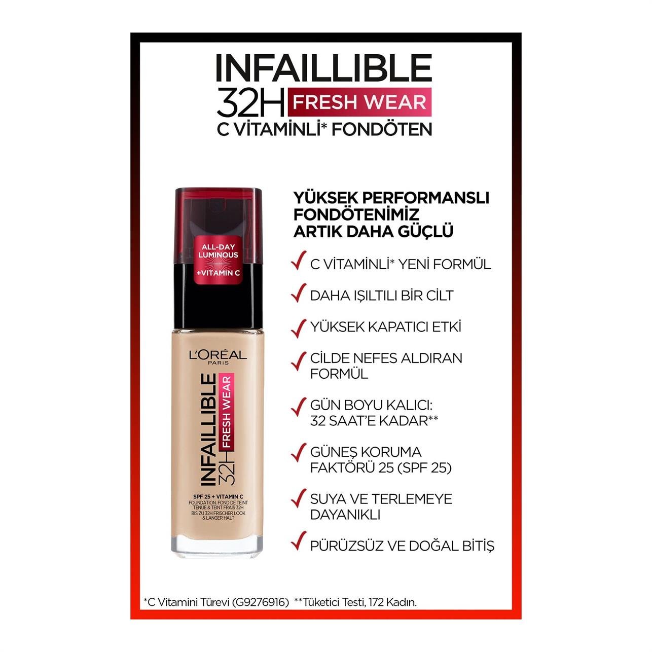 Loreal Paris Infaillible 24h Fondöten 125 Naturel Rose - Platin