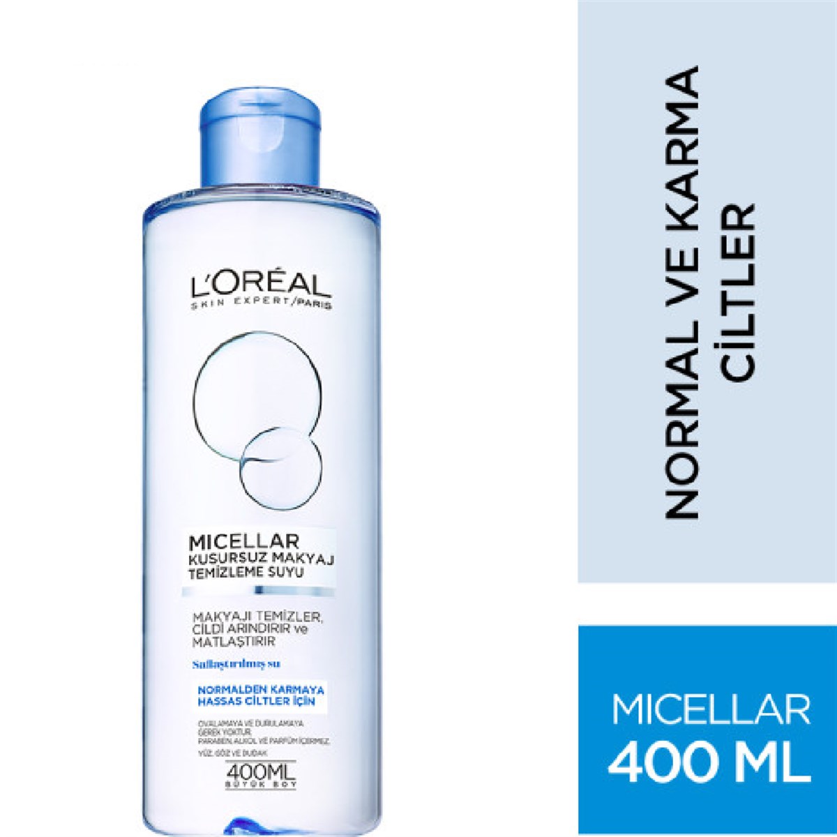 Loreal Paris Micellar Kusursuz Makyaj Temizleme Suyu Normalden  Karmaya 400 ml