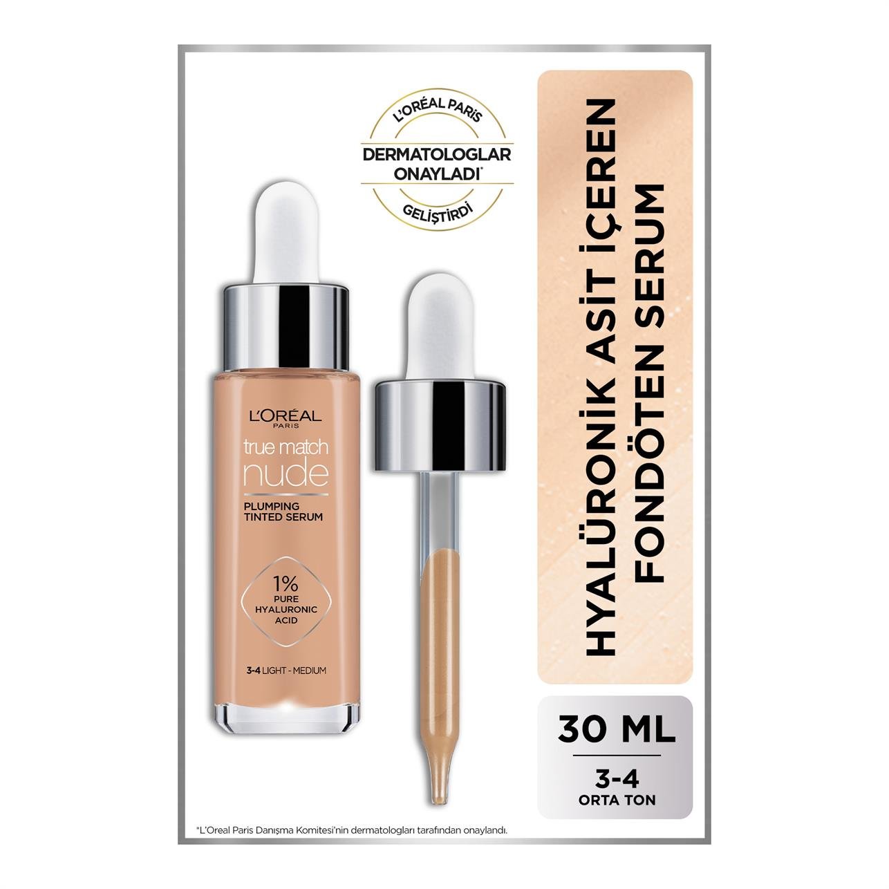 Loreal Paris True Match Nude Serum Fondöten No: 3-4 Light-Medium