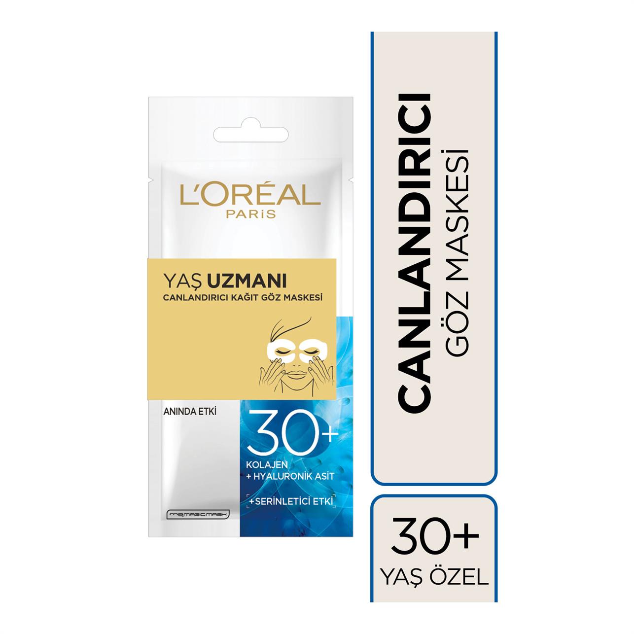 Loreal Paris Yaş Uzmanı Canlandırıcı Kağıt Göz Maskesi 30+ Yaş
