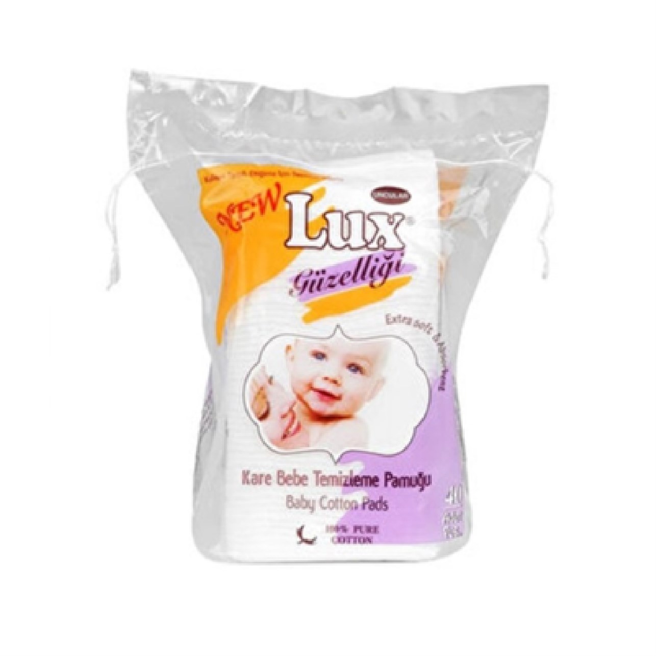 Lux Kare Bebek Temizleme Pamuğu 40 Adet - Platin
