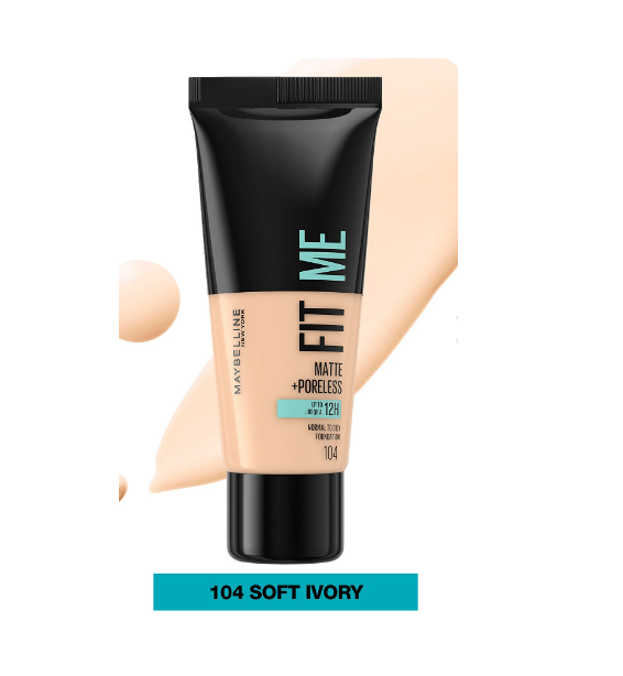 Maybelline New York Fit Me Matte&Poreless Fondöten Soft Ivory 104