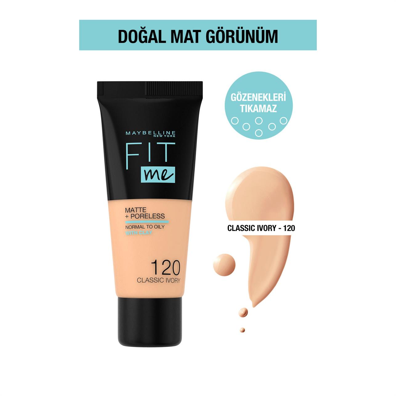 Maybelline New York Fit Me Matte&Poreless Fondöten Classic Ivory 120