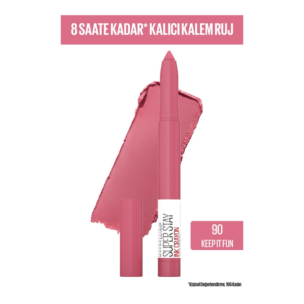 Maybelline New York Super Stay Matte Ink Crayon Kalem Mat Ruj No:90