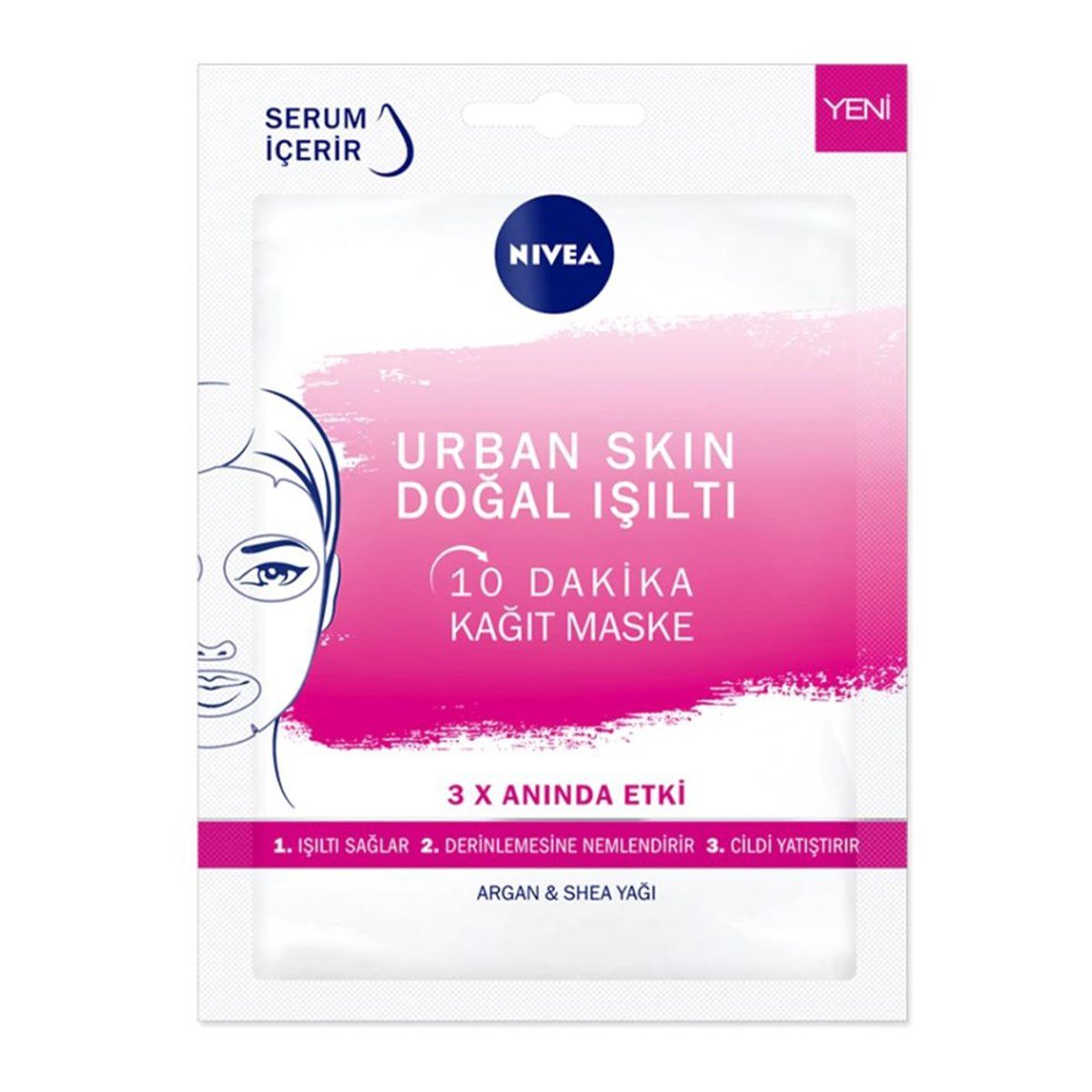 Nivea 10 Dakika Urban Skin Doğal Işıltı Kağıt Yüz Bakım Maskesi 28 gr -  Platin