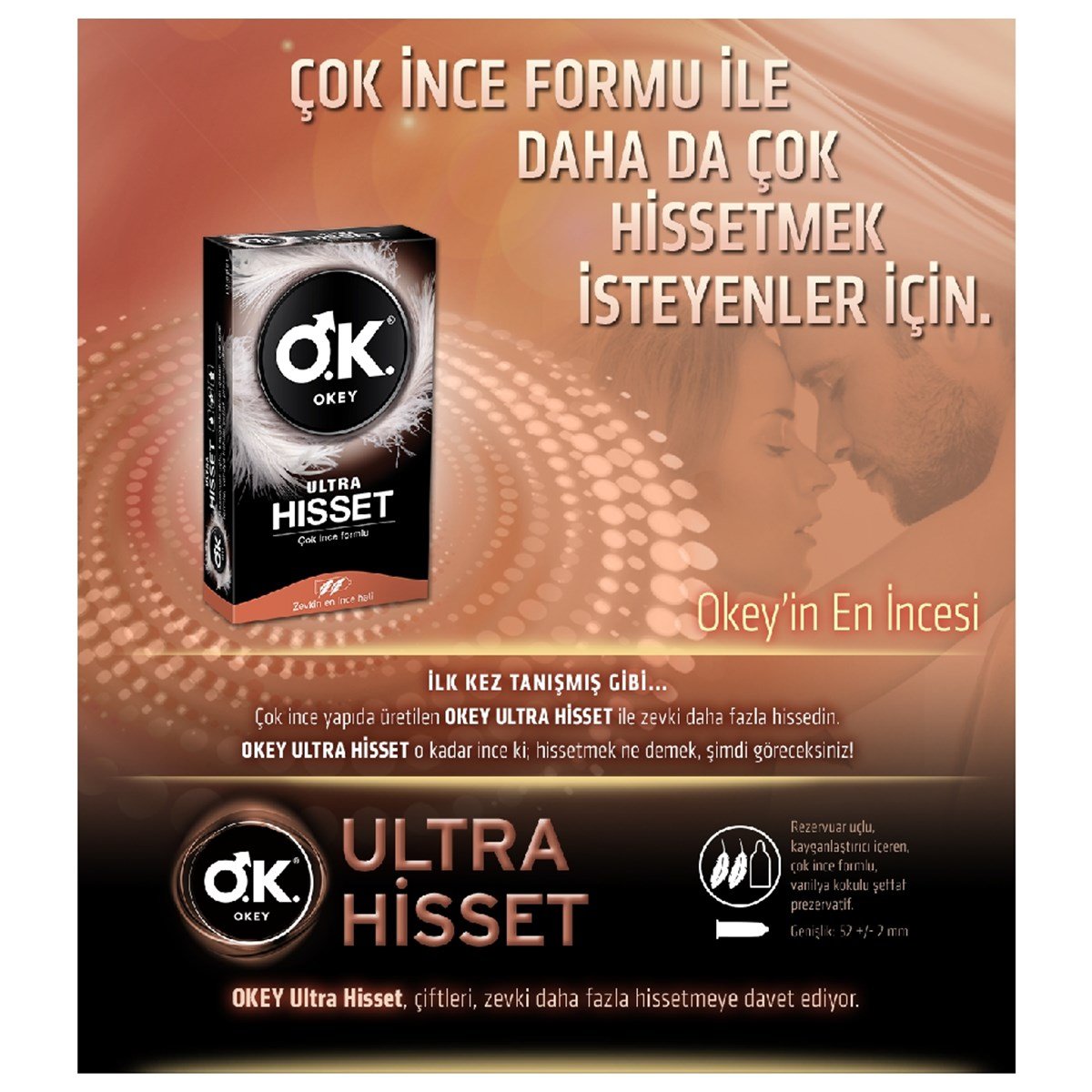 Okey Ultra Hisset Prezervatif 10'lu - Platin